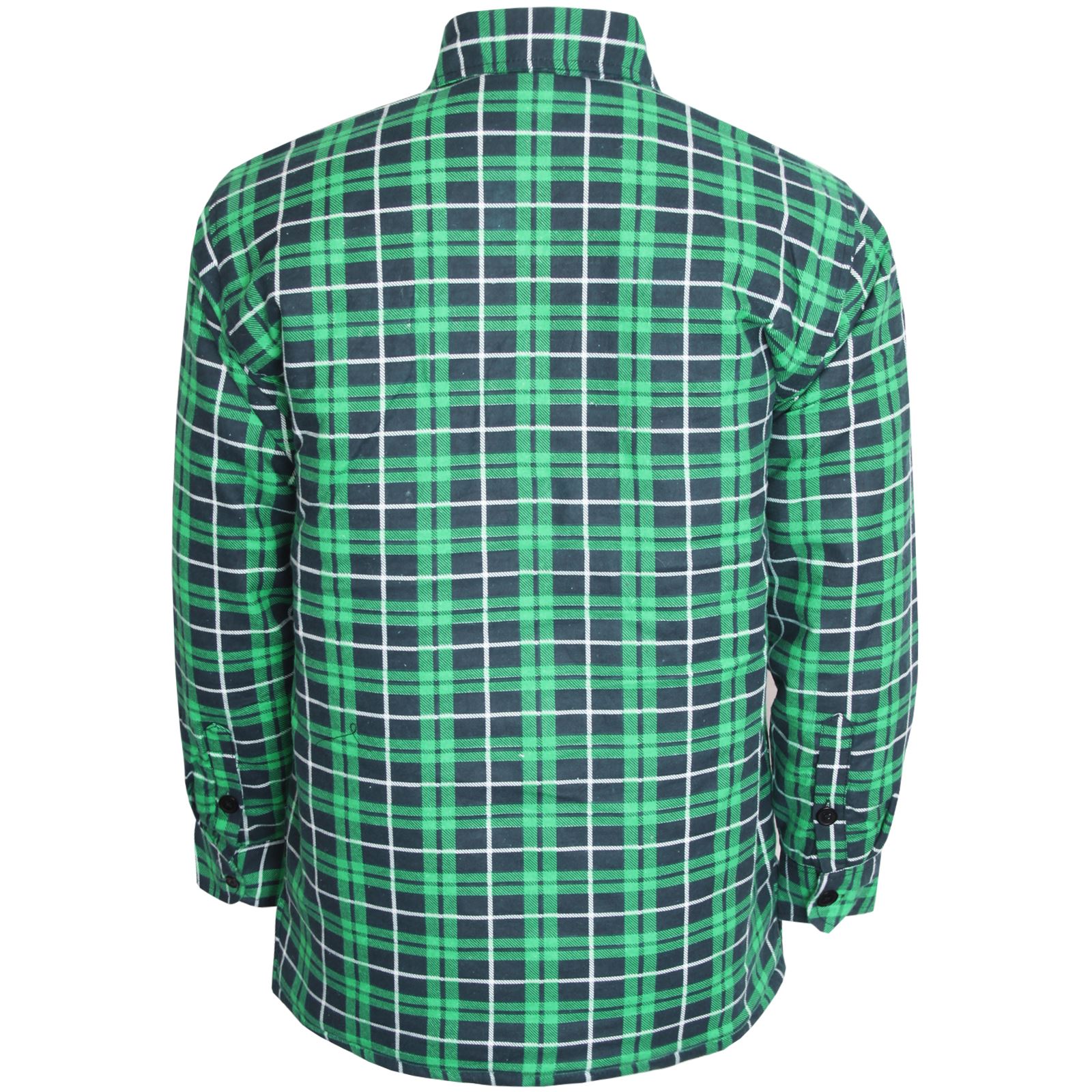 Mens Flannel Padded Work Shirt Quilted Fleece Lined Lumberjack Jacket Big Size - Picture 10 of 11