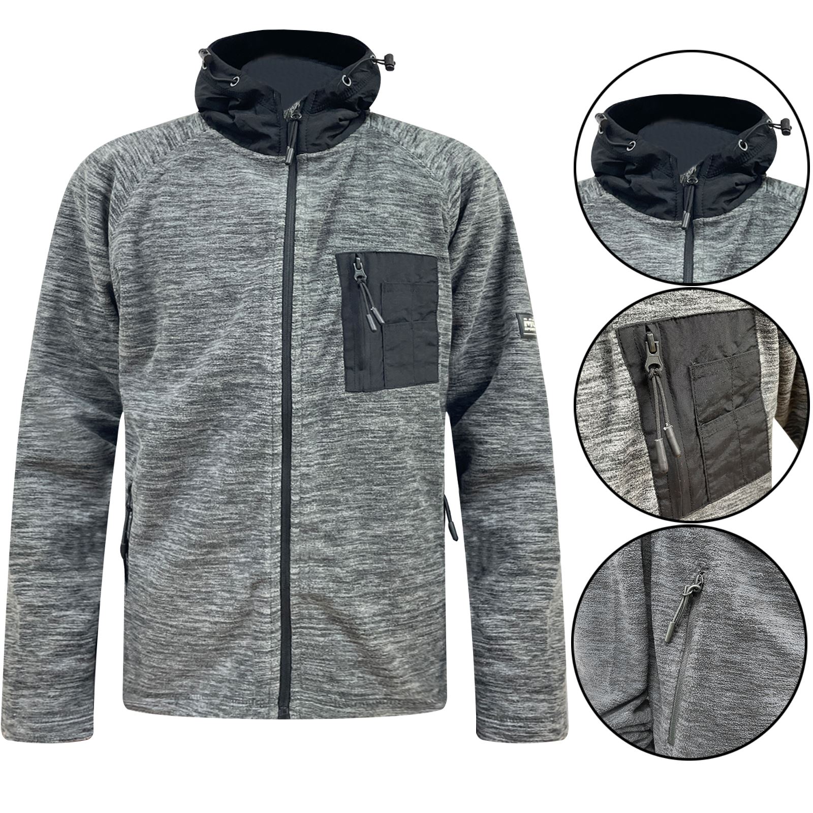 Mens Anti Pill Plain Fleece Jacket Full Zip Up Pocket Work Outdoor Warm Polar - Picture 11 of 24