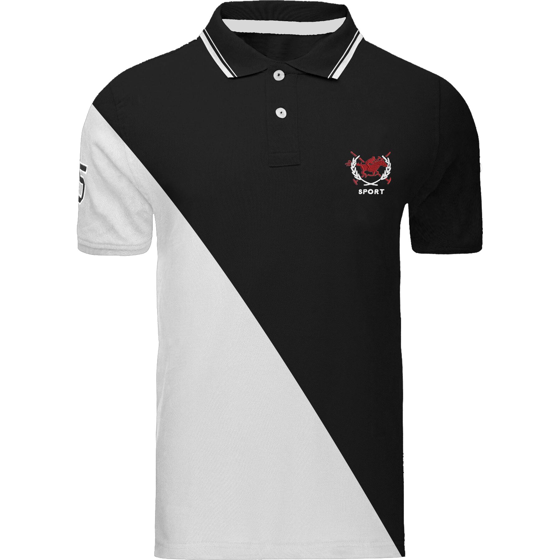 Mens Polo Shirt Short Sleeve Diagonal 