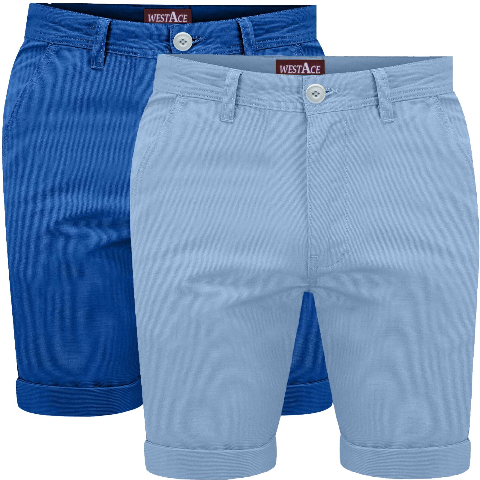 Mens 2 Pack Chino Shorts Cotton Multi 
