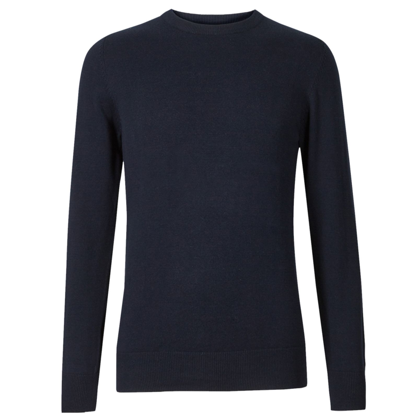 M&S Mens Round Neck Jumper Cotton Warm Knitwear Regular Plain Long Sleeve S3XL eBay