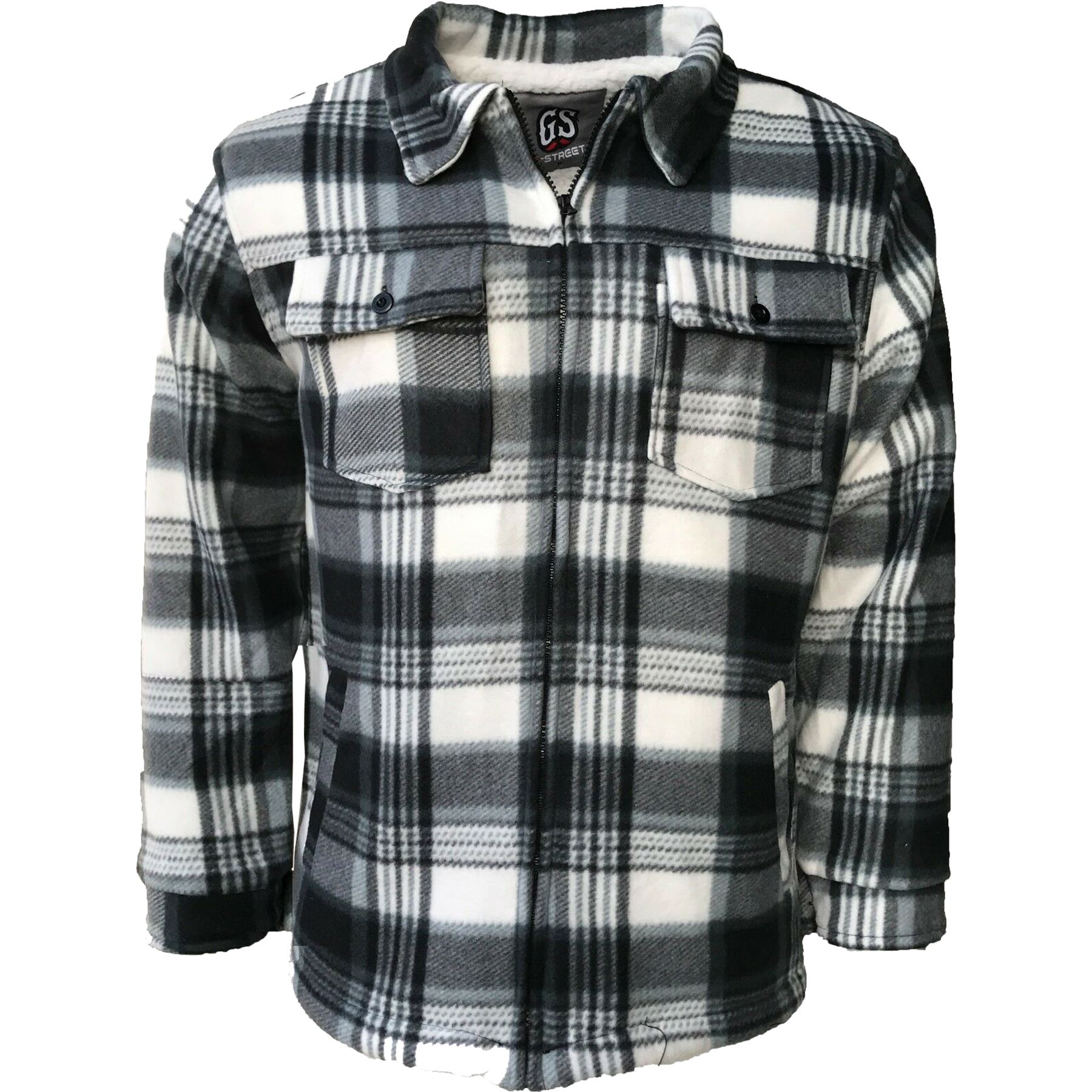 Mens Fleece Sherpa Flannel Padded Work Shirt Sherpa Fur Lined Lumberjack Jacket - Picture 5 of 24