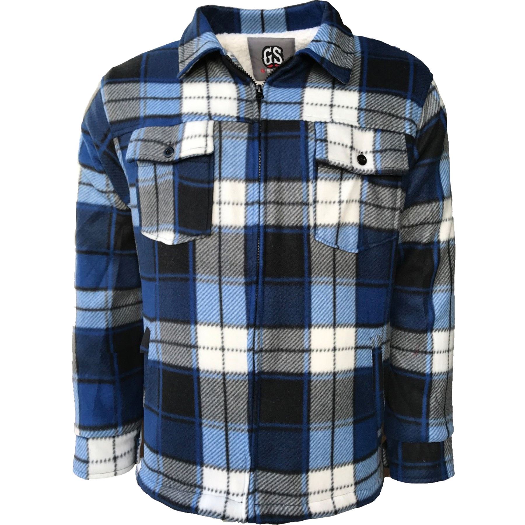 Mens Fleece Sherpa Flannel Padded Work Shirt Sherpa Fur Lined Lumberjack Jacket - Picture 17 of 24