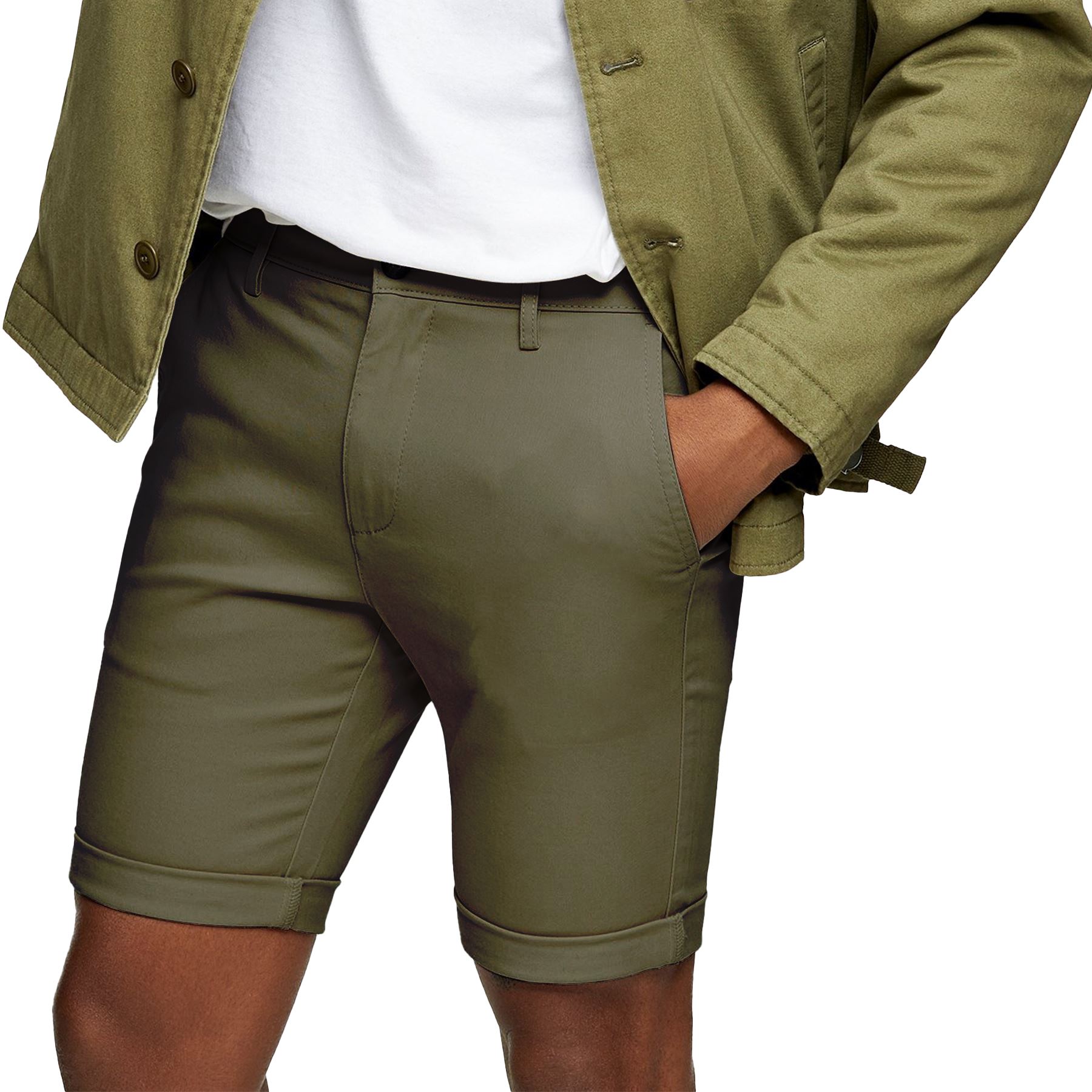 Mens Stretch Chino Shorts Cotton Cargo Combat Casual Half Pant New - Picture 18 of 30