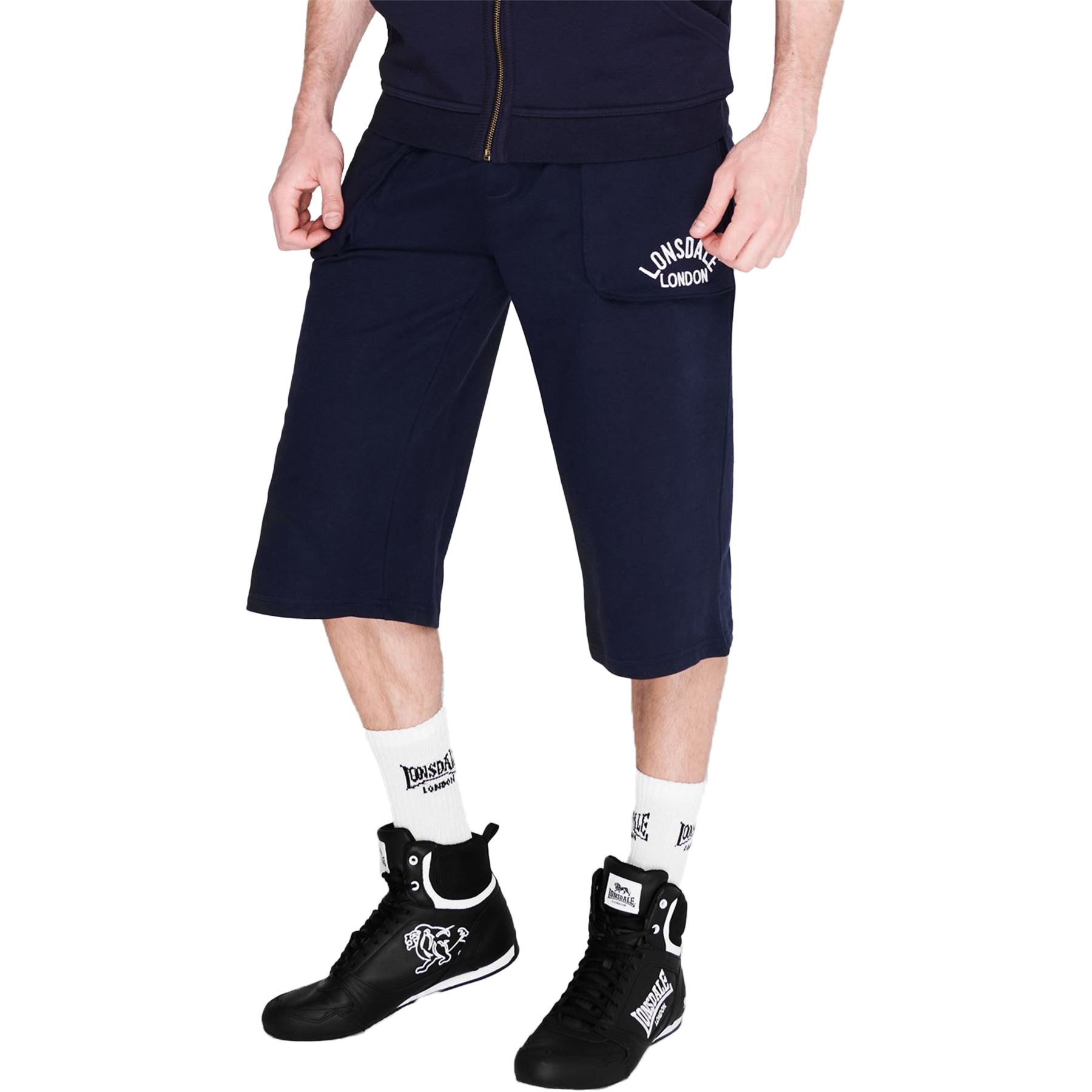 Mens Lonsdale Fleece Jersey Lightweight Shorts Boxing Gym Training Jog