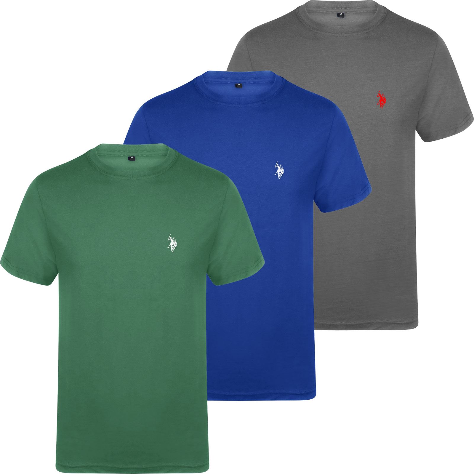 Mens T Shirt US Polo Assn Crew Neck Short Sleeve Designer Style Tee Cotton|Pony