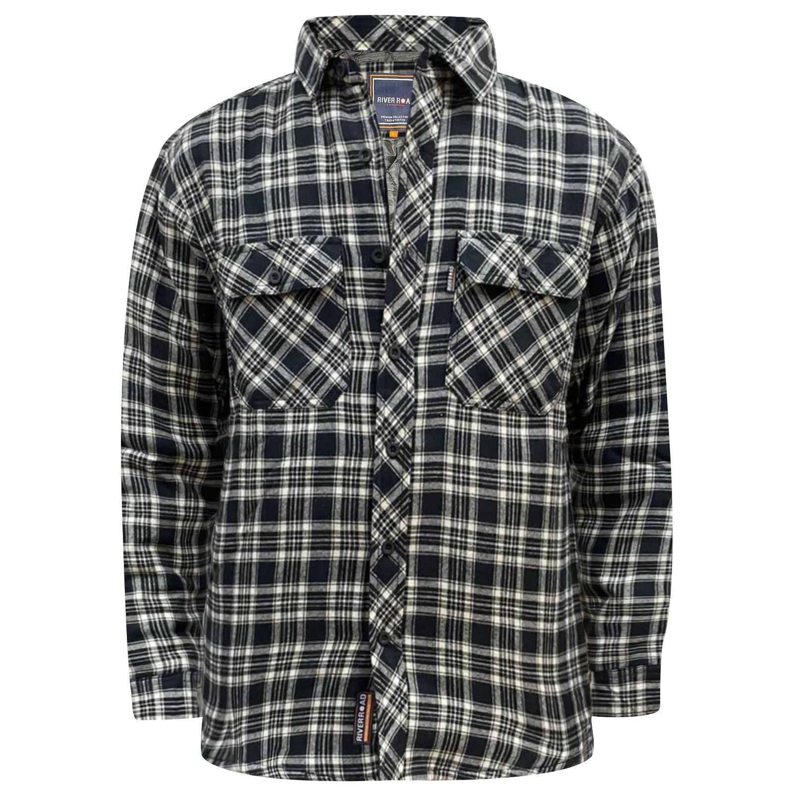 Mens Flannel Quilted Lined Fleece 