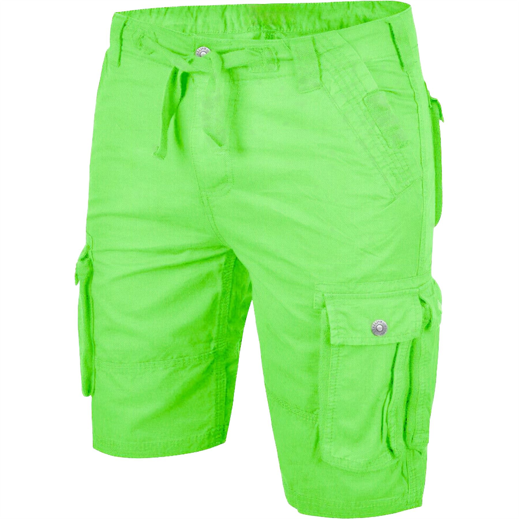 Mens Cargo Combat Shorts Cotton Chino Twill Knee Length Half Pants Multi Pockets - Picture 13 of 14