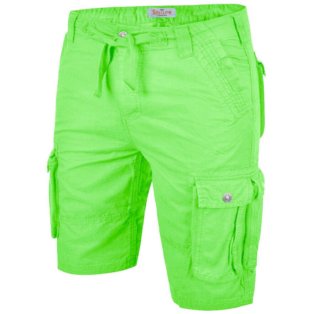 Mens Cargo Shorts Combat Twill Work Chino Knee Length Summer Pants