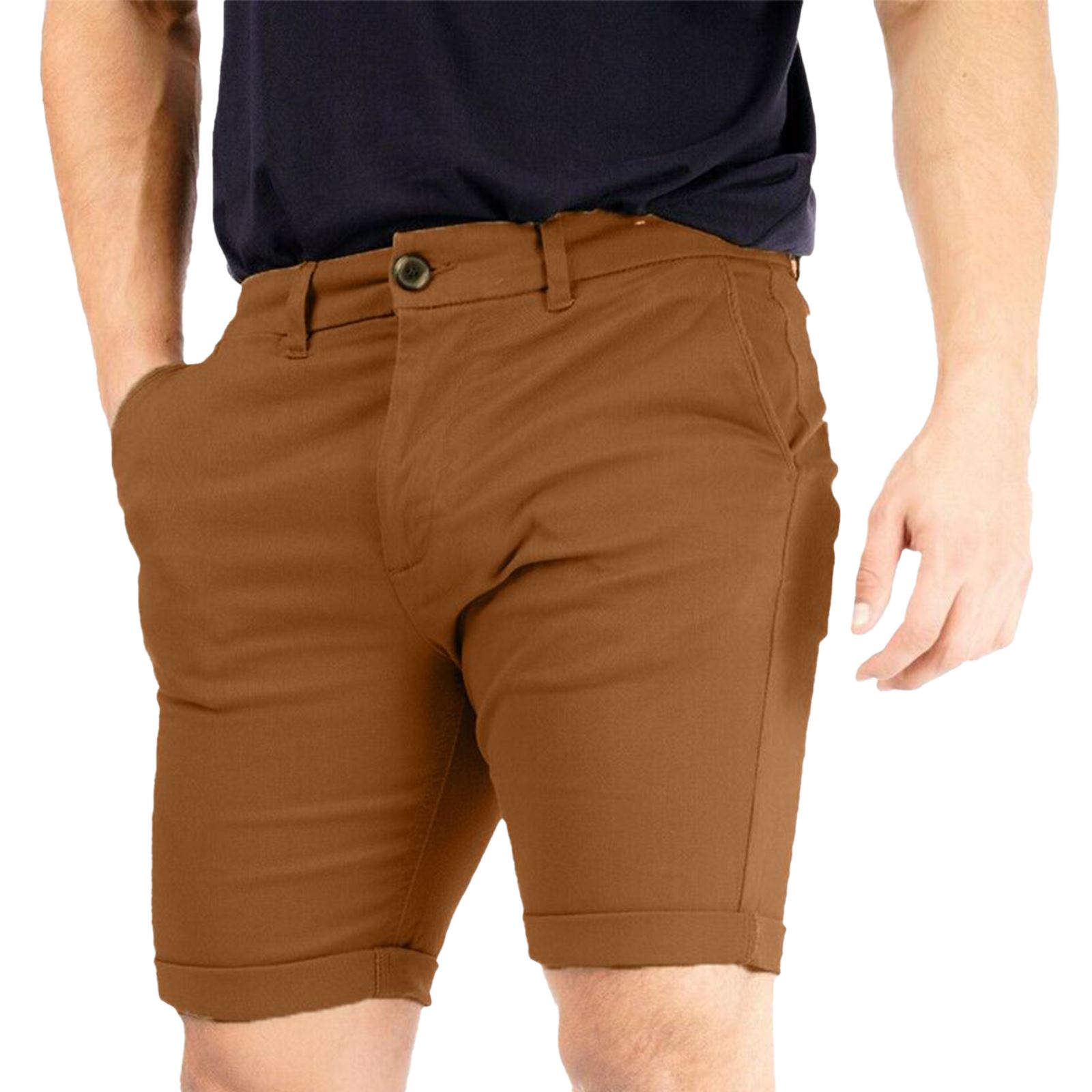 Mens Chino Shorts Casual Cotton Cargo Combat Stretch Half Pant Summer Jeans New - Picture 16 of 17