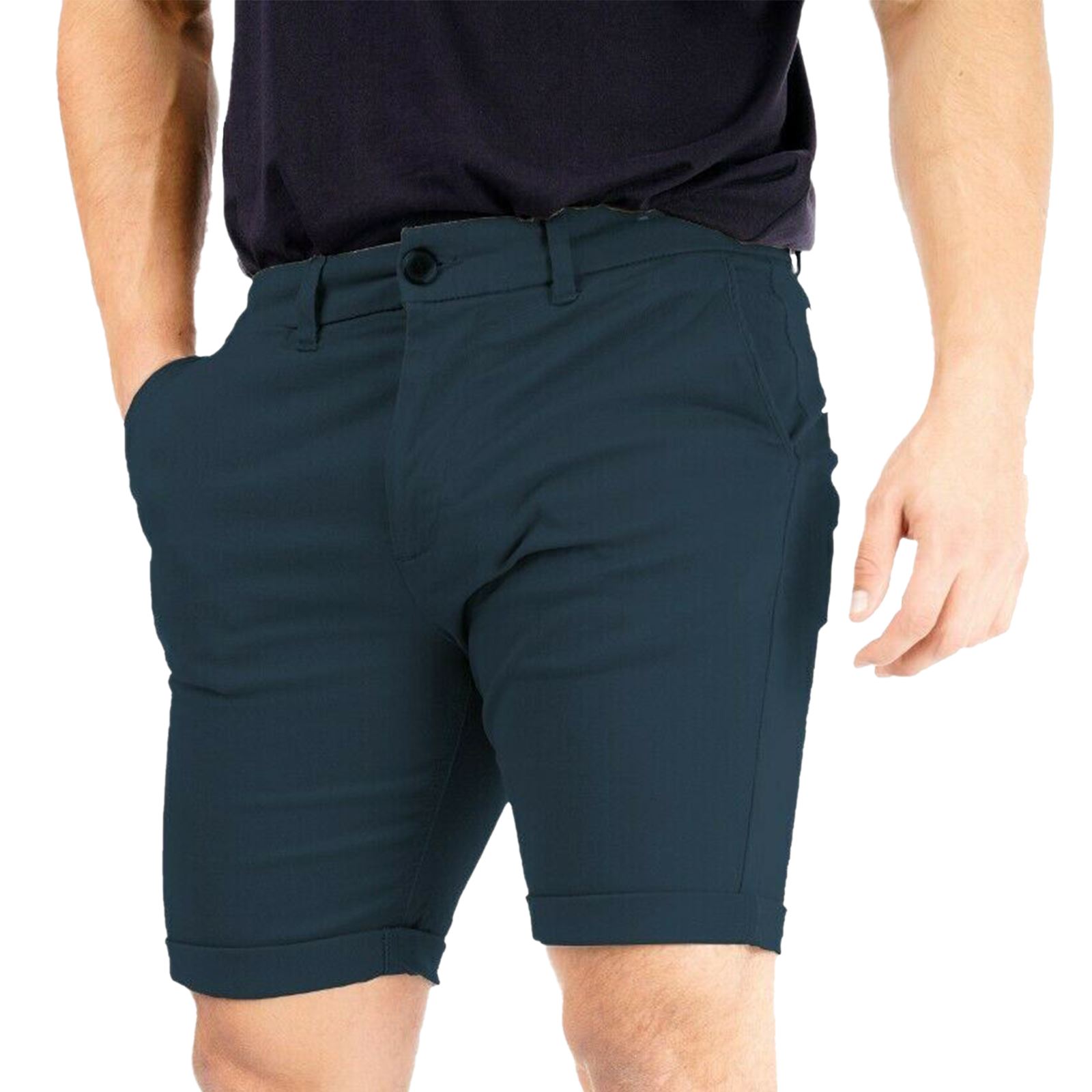 Mens Chino Shorts Casual Cotton Cargo Combat Stretch Half Pant Summer Jeans New - Picture 12 of 17
