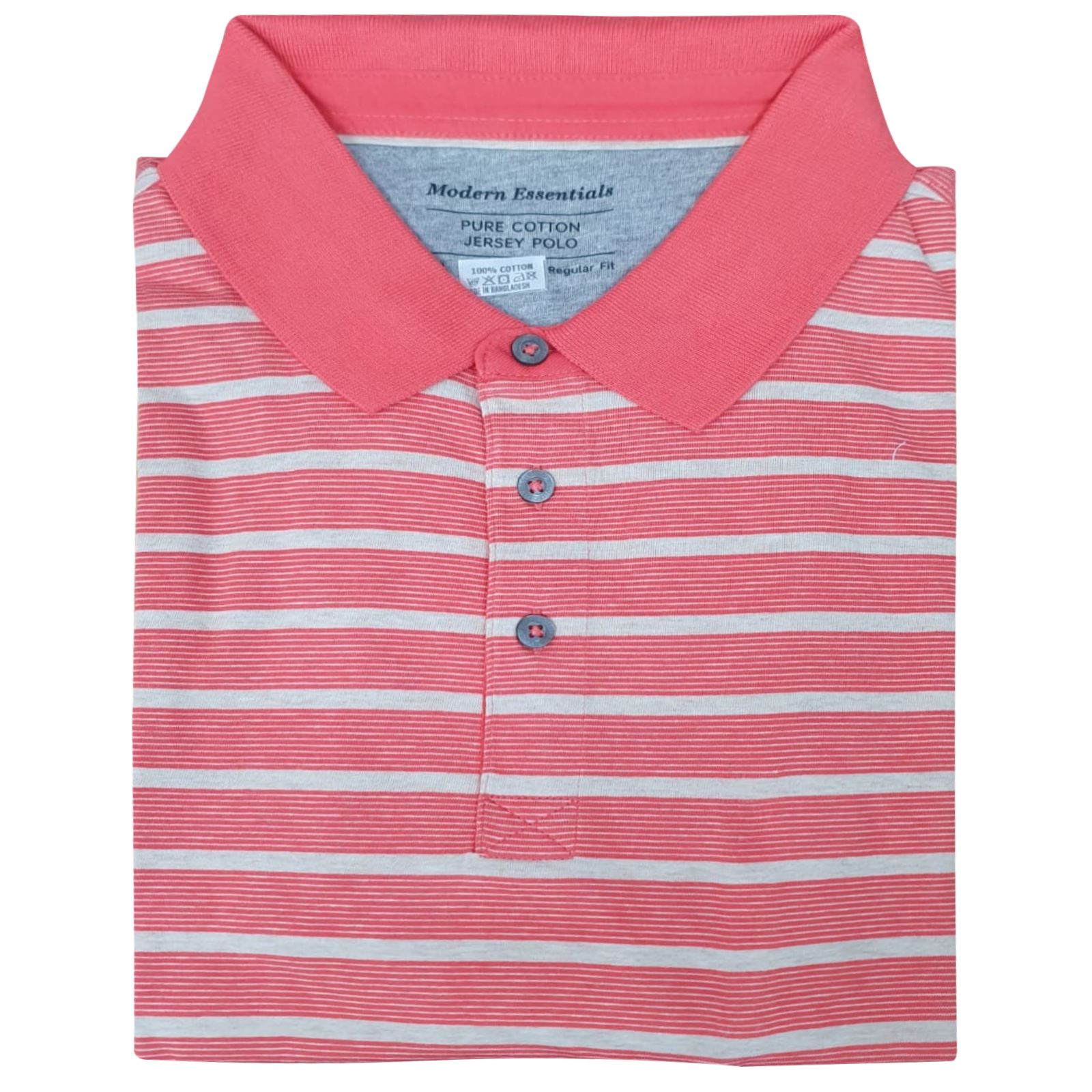 M&S Mens Short Sleeve Cotton Pique Stripe Polo Shirt Tipping Cotton Top