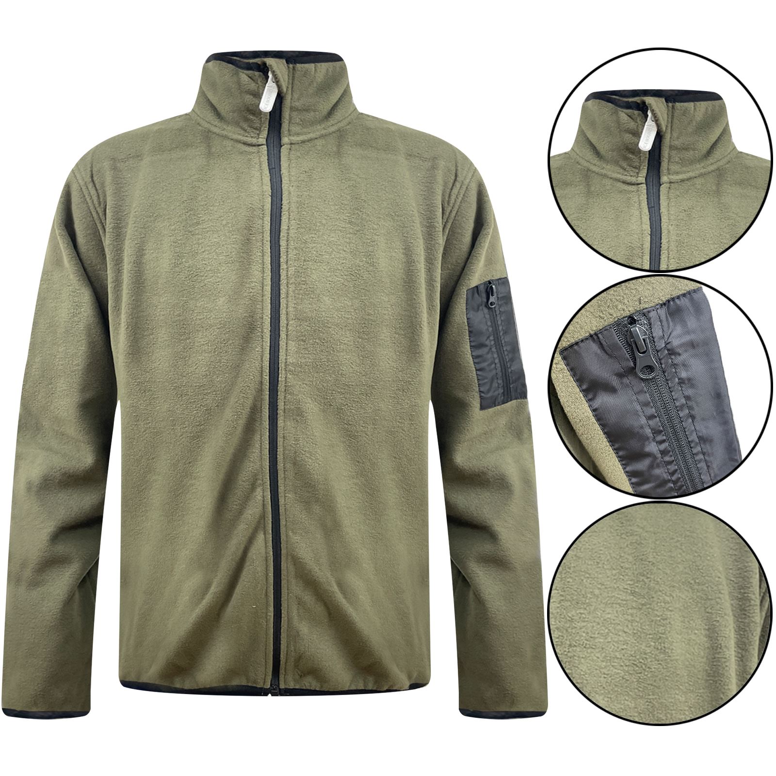 Mens Anti Pill Plain Fleece Jacket Full Zip Up Pocket Work Outdoor Warm Polar - Picture 16 of 24