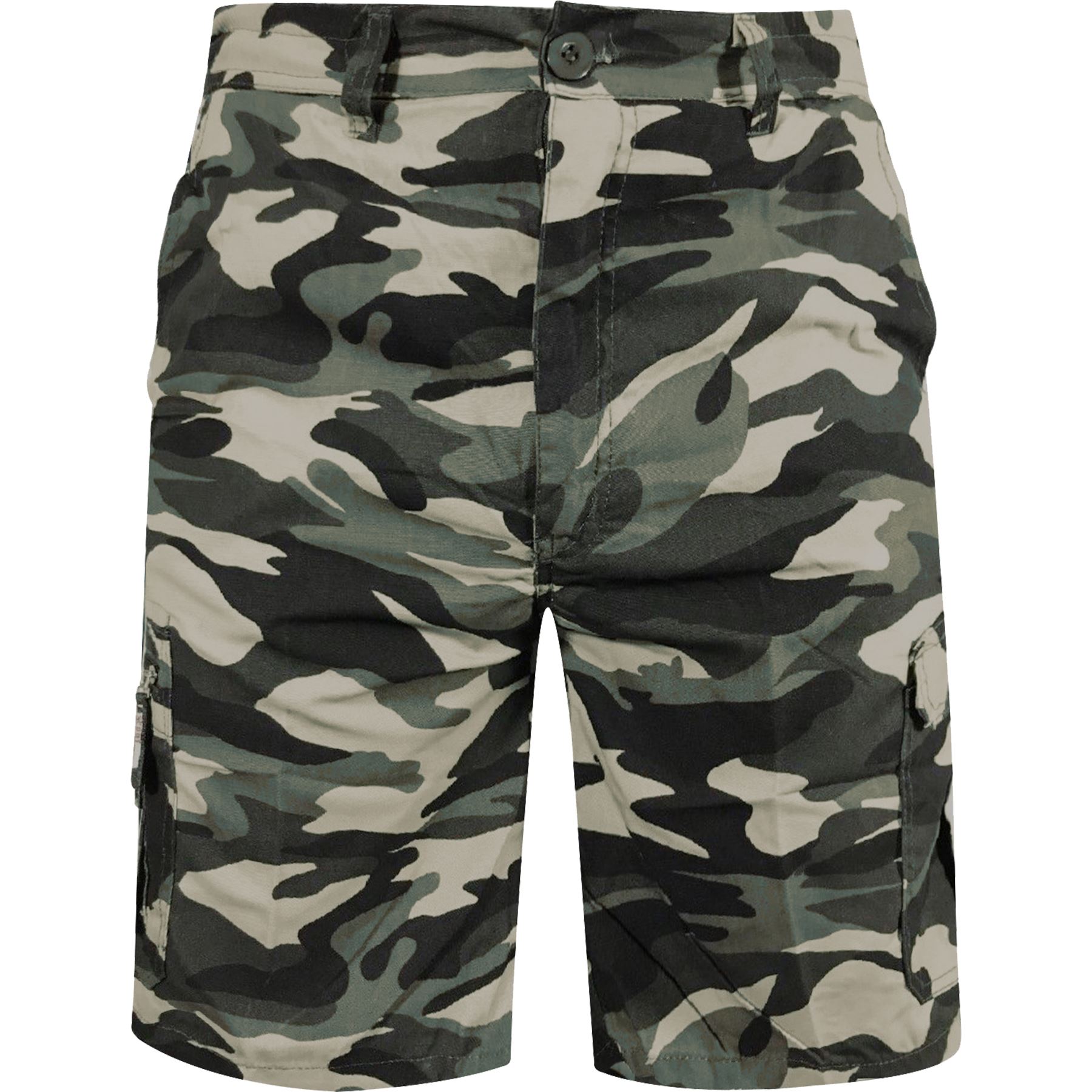 Mens Cargo Combat Multi Pocket Elasticated Waist Size Plain Lightweight Shorts - Picture 8 of 9