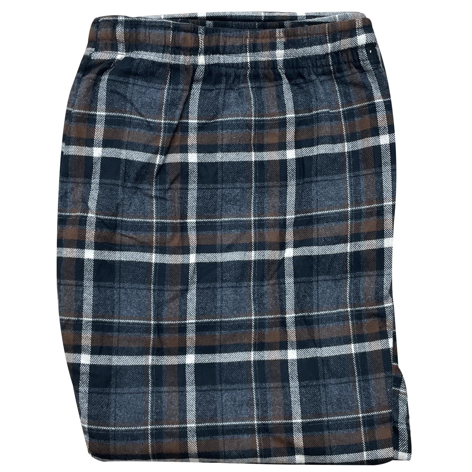 Ex-M&S Mens Soft Flannel Pyjama Bottoms PJ's Woven Check Lounge Pants Nightwear - Picture 11 of 12