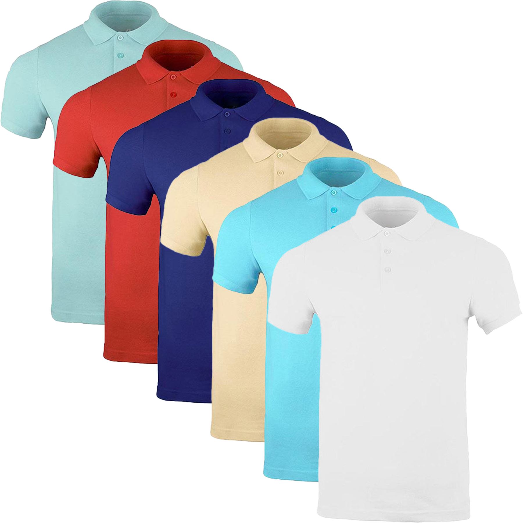 Mens Polo Shirt Short Sleeve Plain 