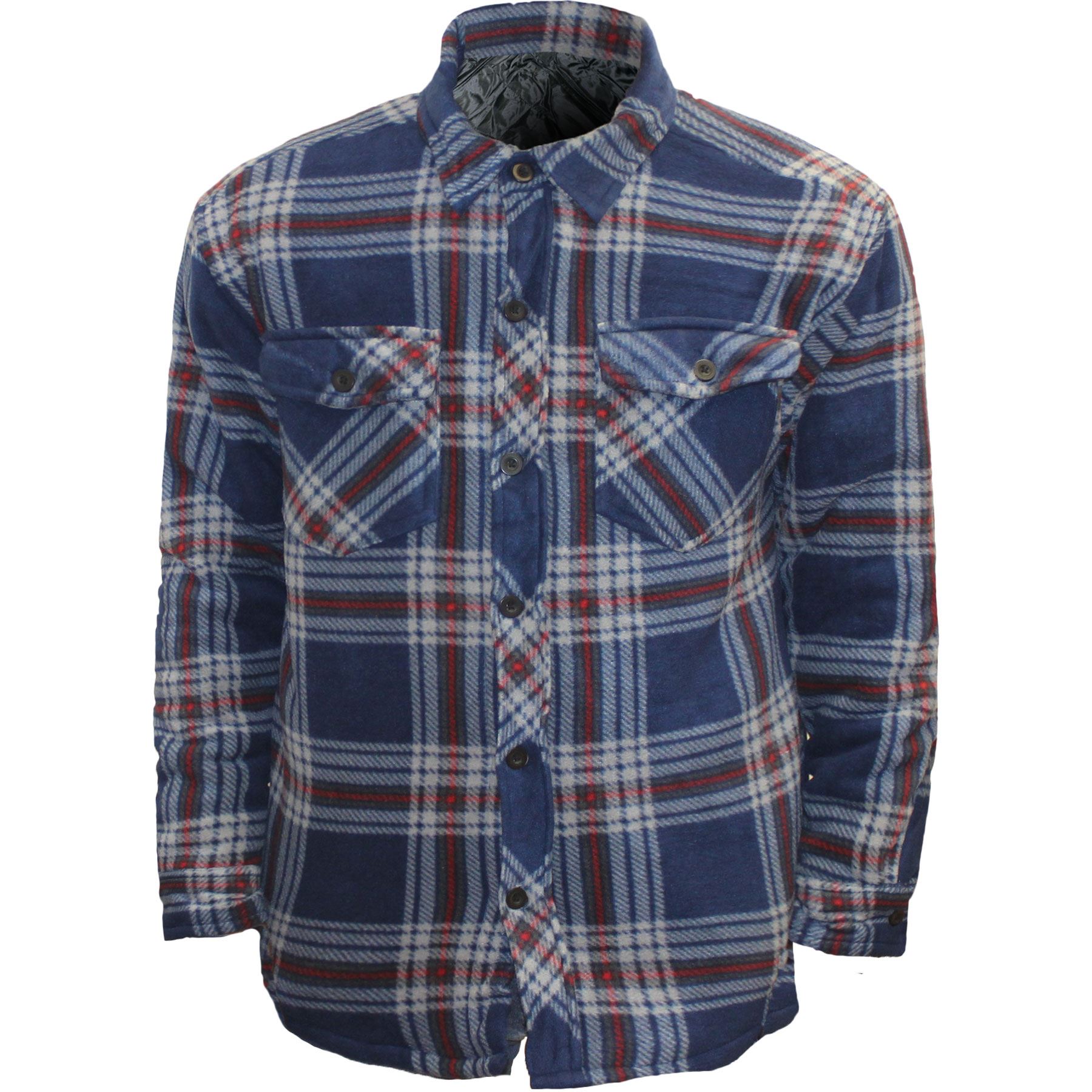 Mens Quilted Lined Shirt Thick Lumberjack Flannel Check Work Warm Padded Jacket - Picture 18 of 24