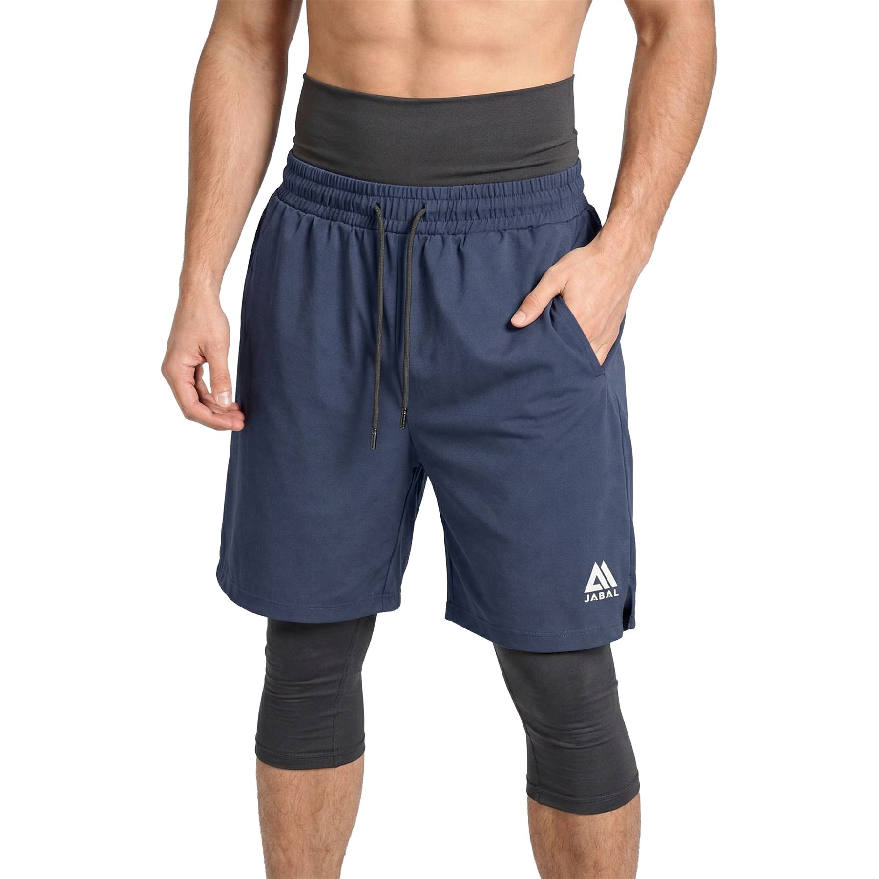 JABAL Mens Awrah Shorts Long Below Knee Swim Modest Zip Pockets Holiday Beach 4