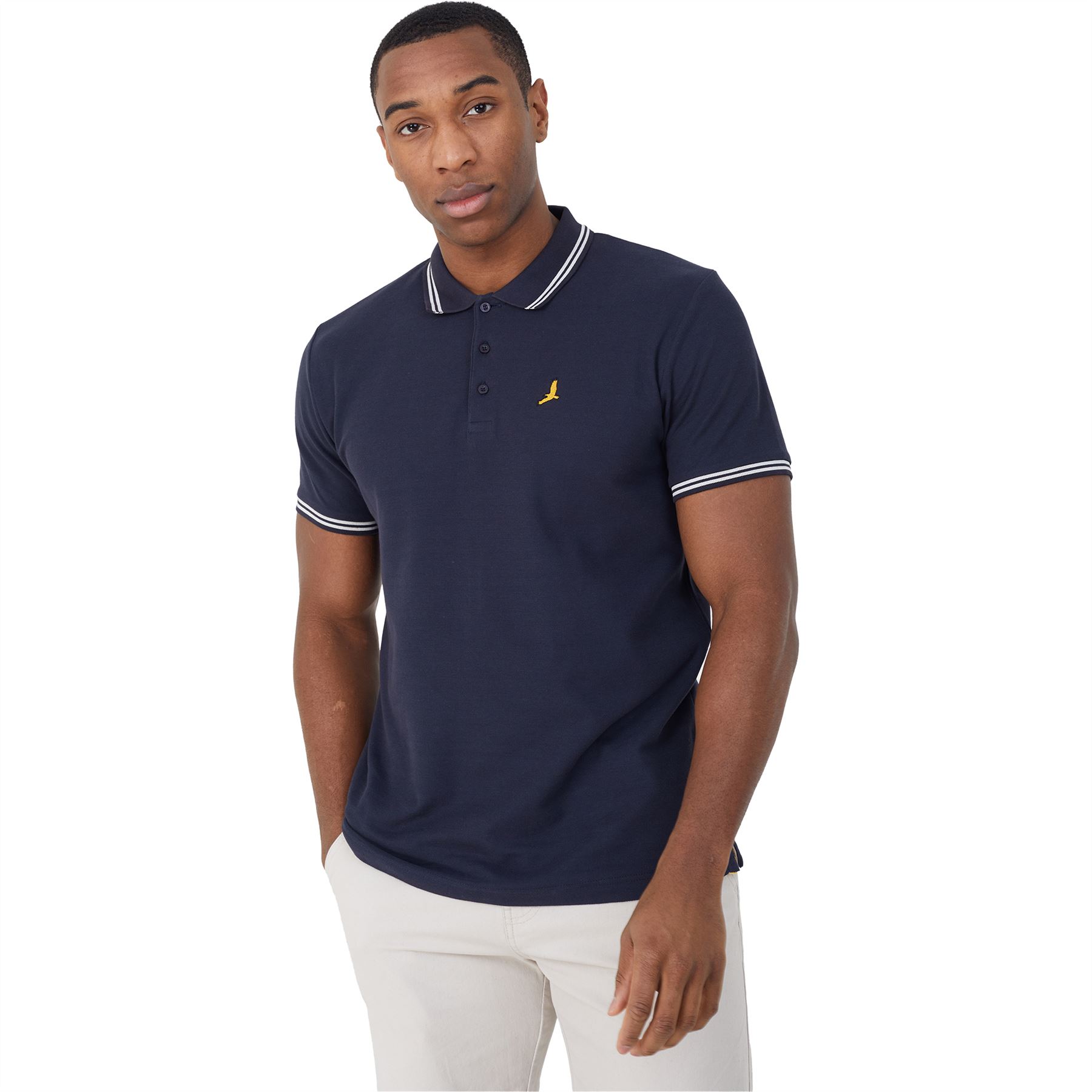 Brave Soul Mens Polo Shirt Short Sleeve Tipping Cotton Pique Tee T-Shirt Top - Picture 7 of 9