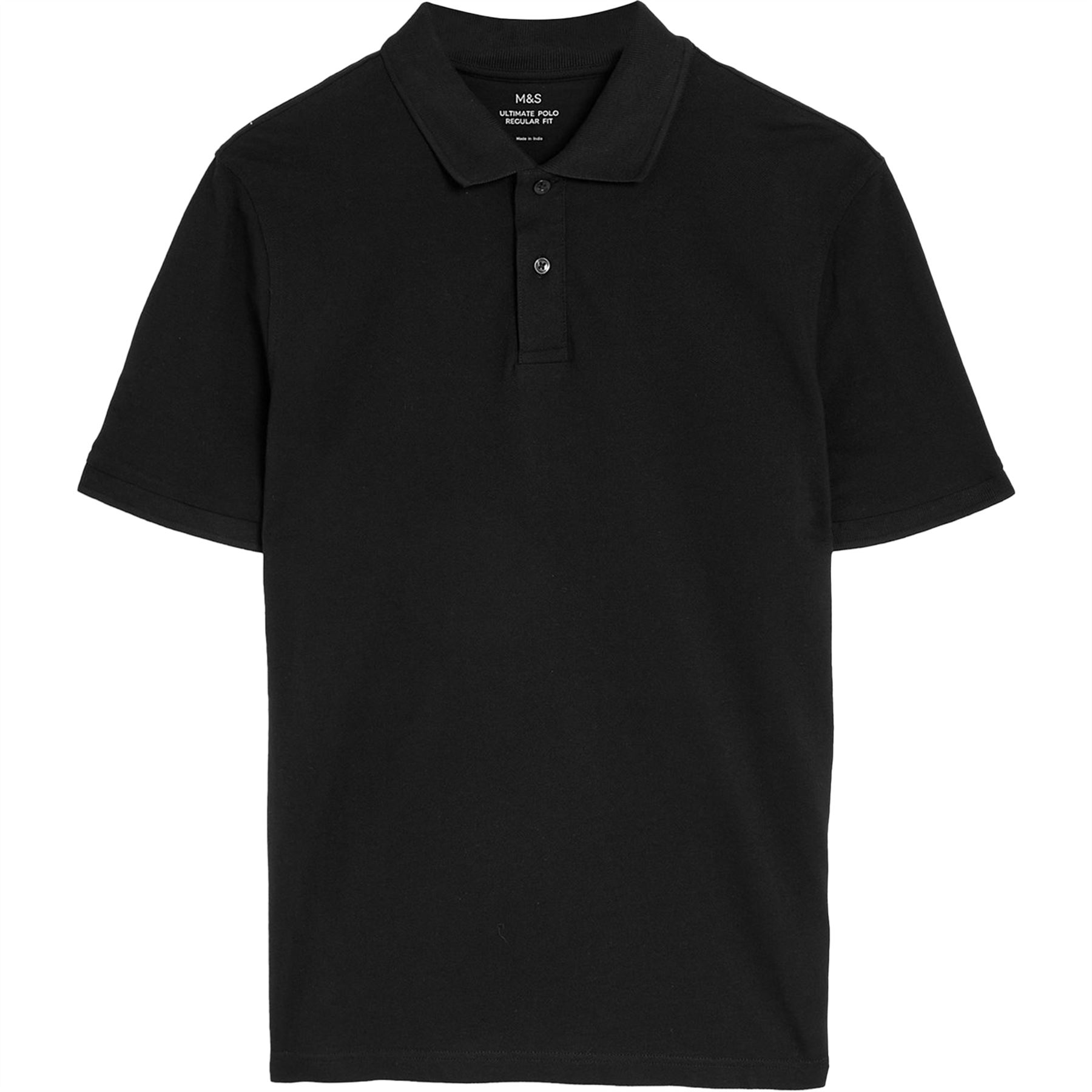 M&S Mens Cotton Pique Regular Fit Polo Shirt Short Sleeved 100 Cotton