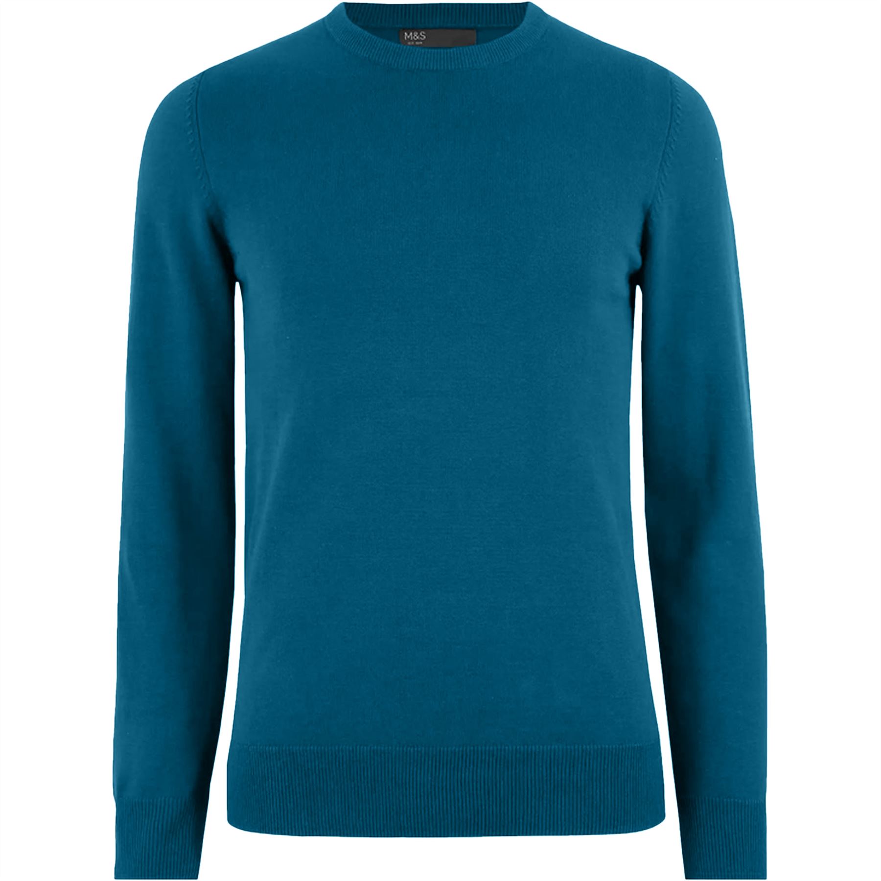 M&S Mens Crew Neck Jumper Long Sleeve Knitted Sweater Plain Work