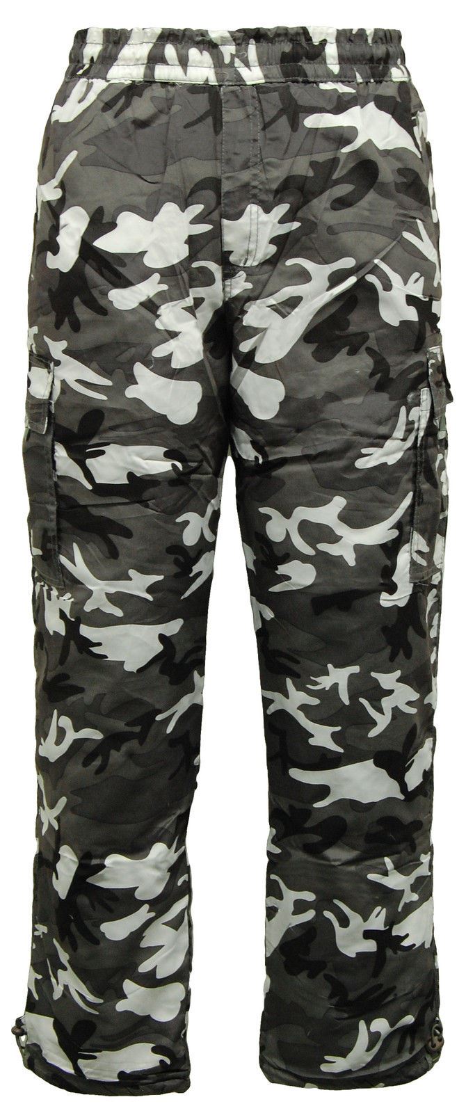 Mens Thermal Fleece Lined Elasticated Cargo Combat Work Walking Trousers Pants - Picture 6 of 8