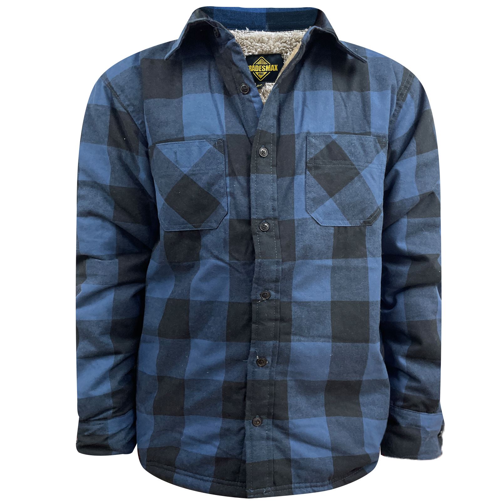 MATALAN Mens Fleece Sherpa Fur Lined Buttoned Padded Lumberjack