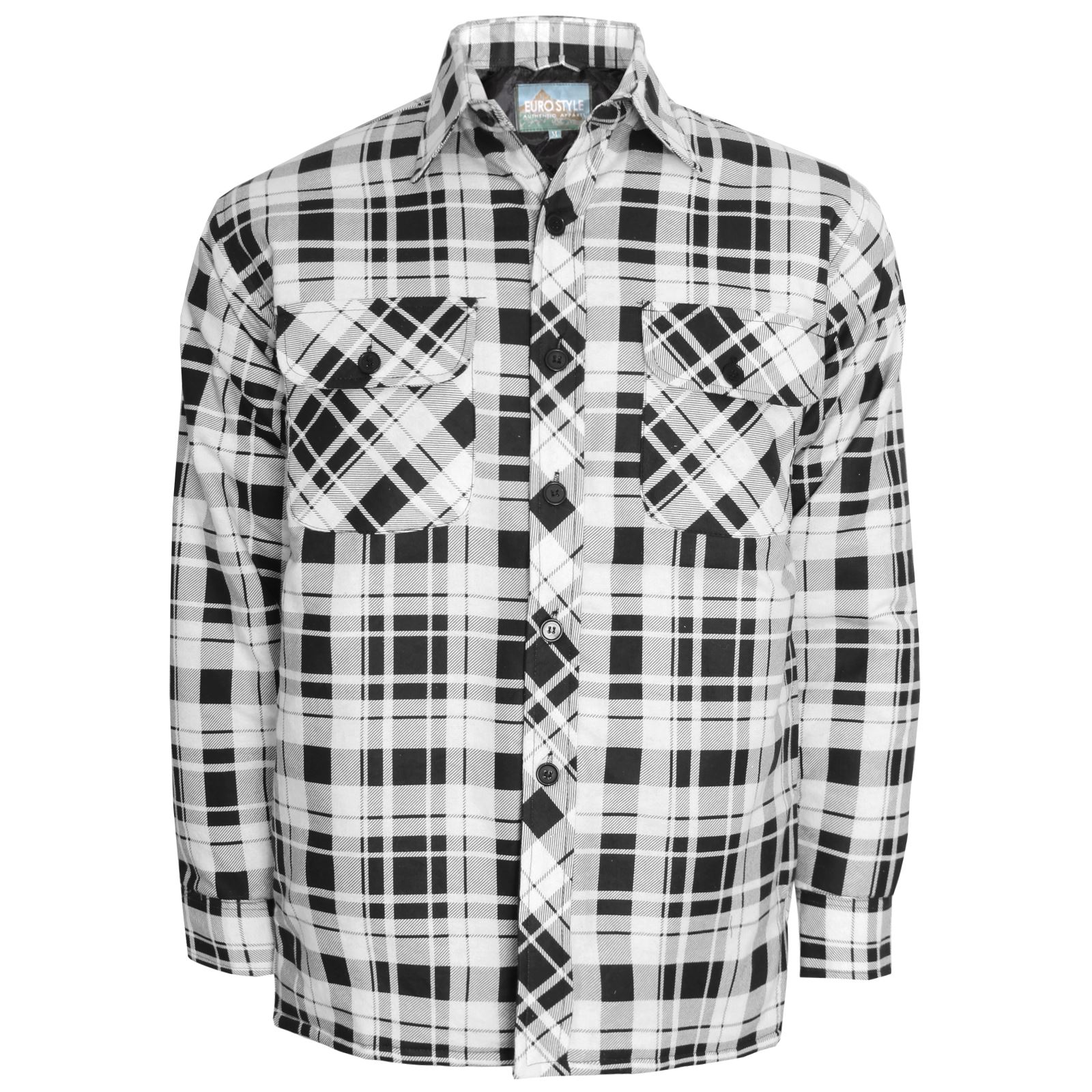 Mens Quilted Lined Shirt Thick Lumberjack Flannel Check Work Warm Padded Jacket - Picture 23 of 24