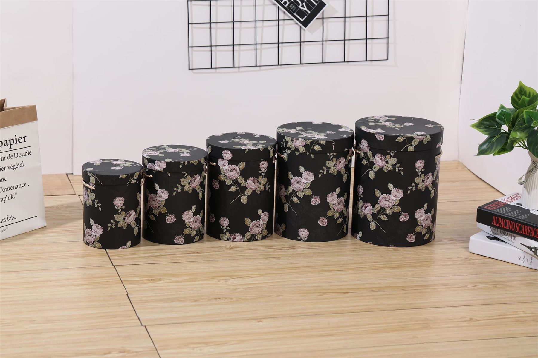 Tall Hat Box Nesting Gift Sets! Premium Flower Boxes WITH CARRY HANDLES! Stack - Picture 7 of 22