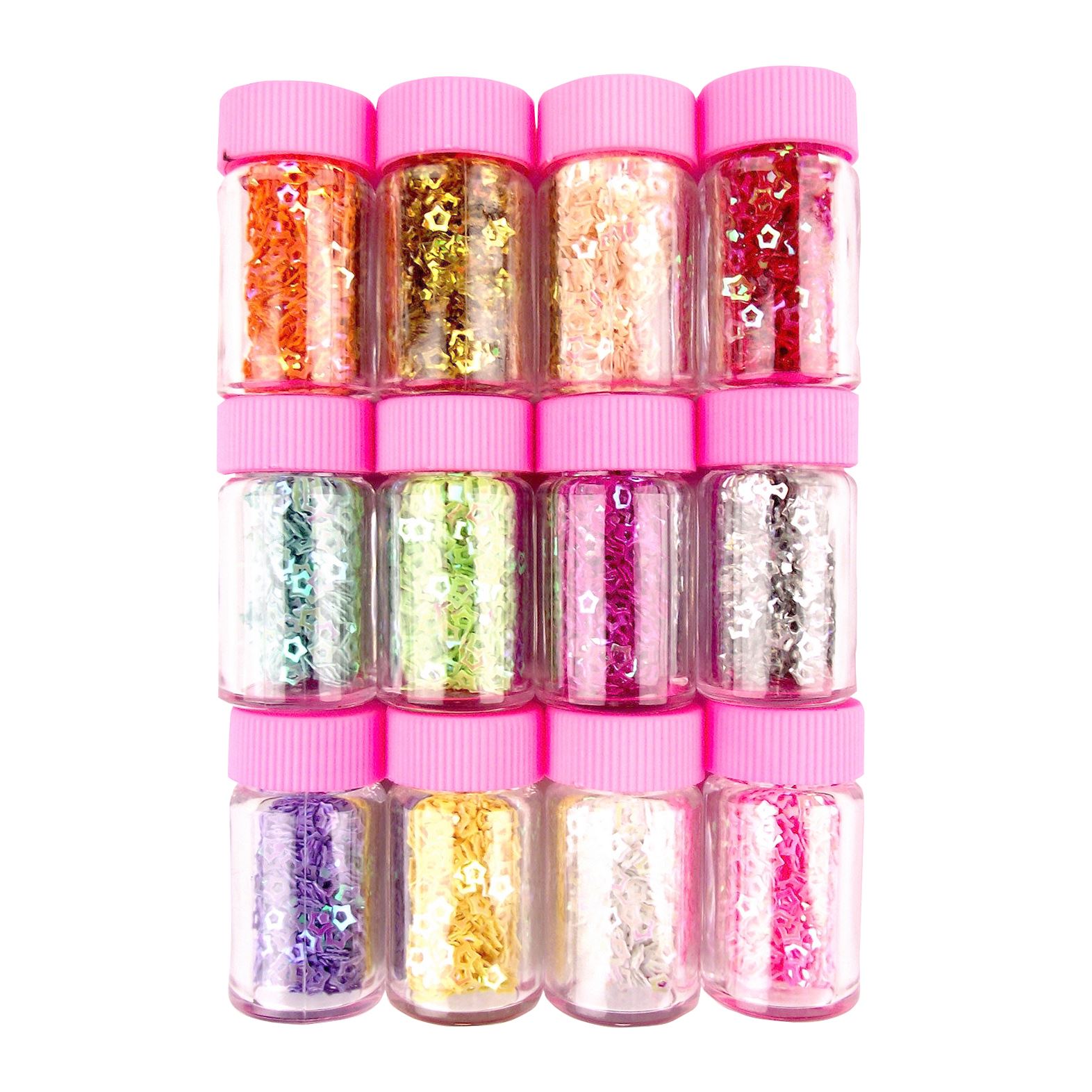 ¡Paquete múltiple de botellas de 12 estrellas o brillo liso! Accesorios artesanales para uñas - Imagen 3 de 4
