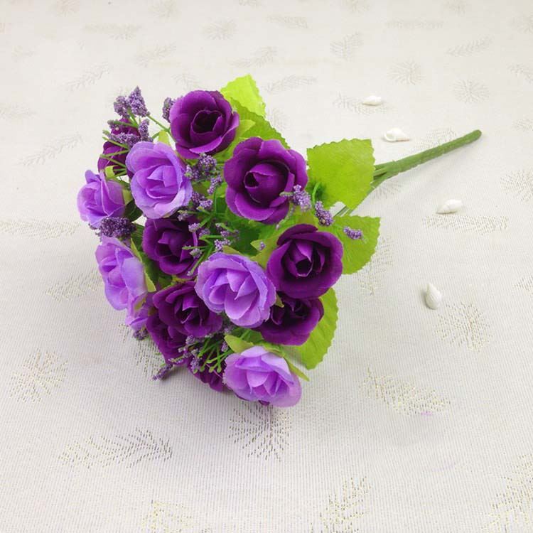 21 Head TwoTone Mini Rose Bouquet Bunch Artificial Flowers - Picture 13 of 18