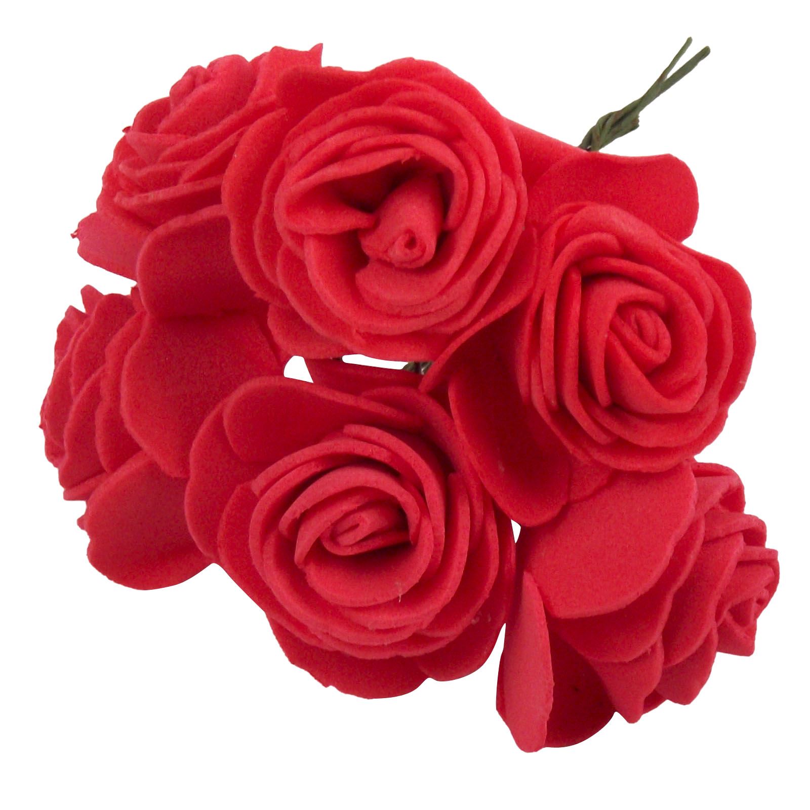 2x Bunches 4cm Small Foam Open Roses - Craft Buttonhole Small Mini Flowers - Foto 7 di 7
