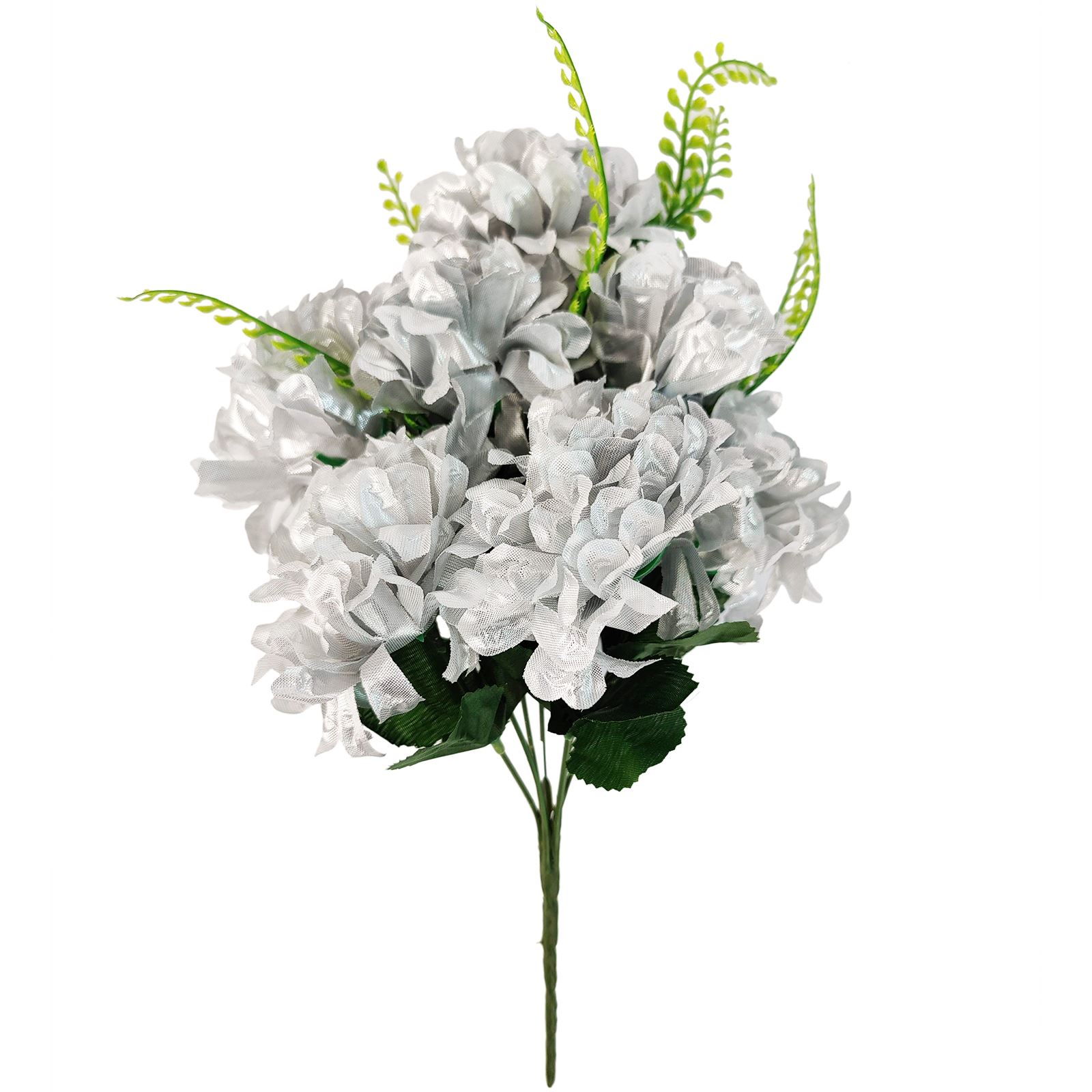 7 Head Glitter Mum Bouquet - Bling Artificial Silk Flowers Home Craft Funeral - Picture 11 of 17