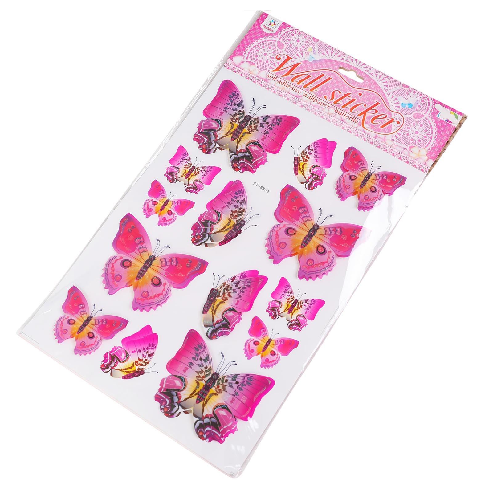 Large 3D Fluttering Butterfly Stickers - Kids Wedding Home Decoration Crafting - Picture 7 of 12