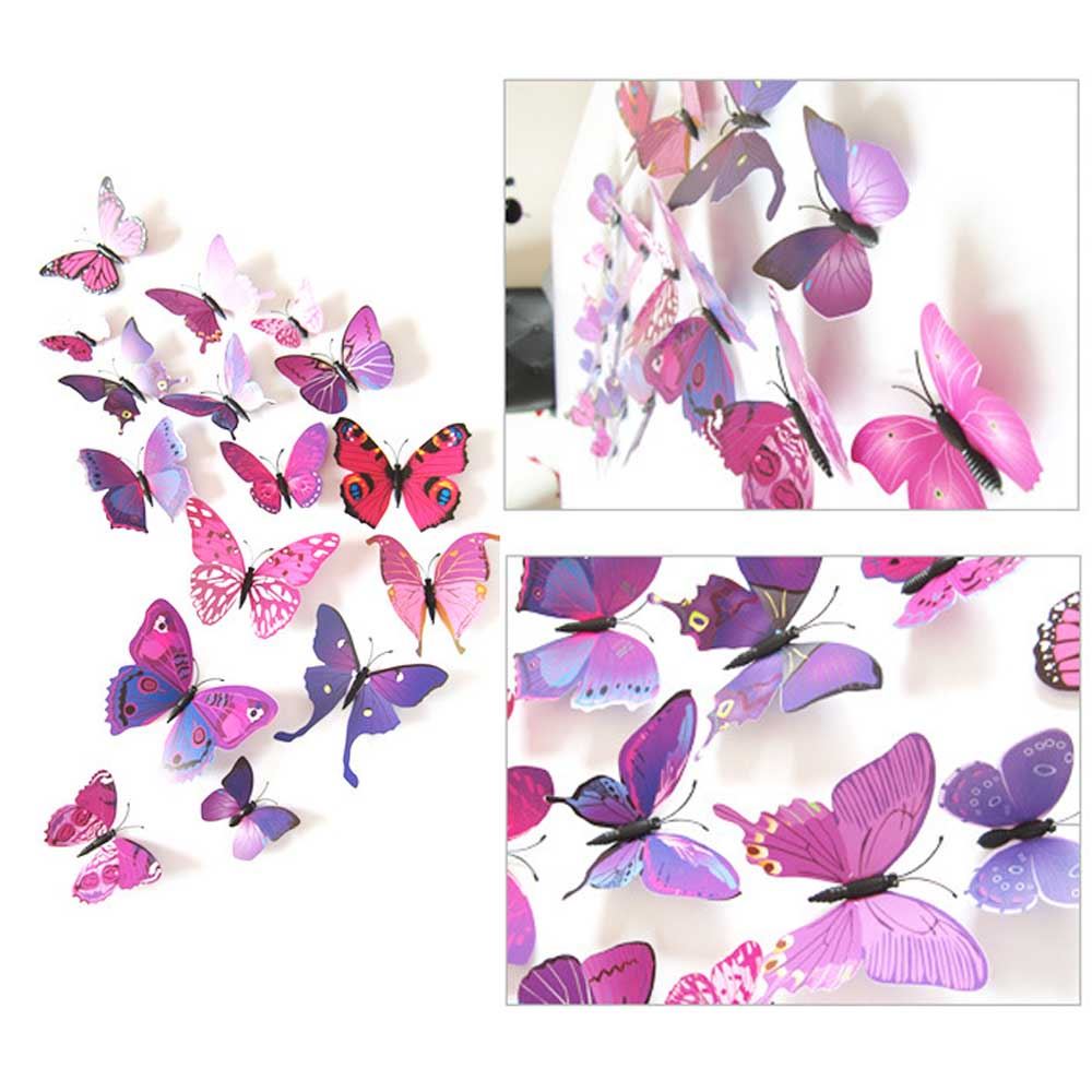 Mariposas aleteantes magnéticas 3D con pegatinas conjuntos temáticos multicolores falsos - Imagen 13 de 15
