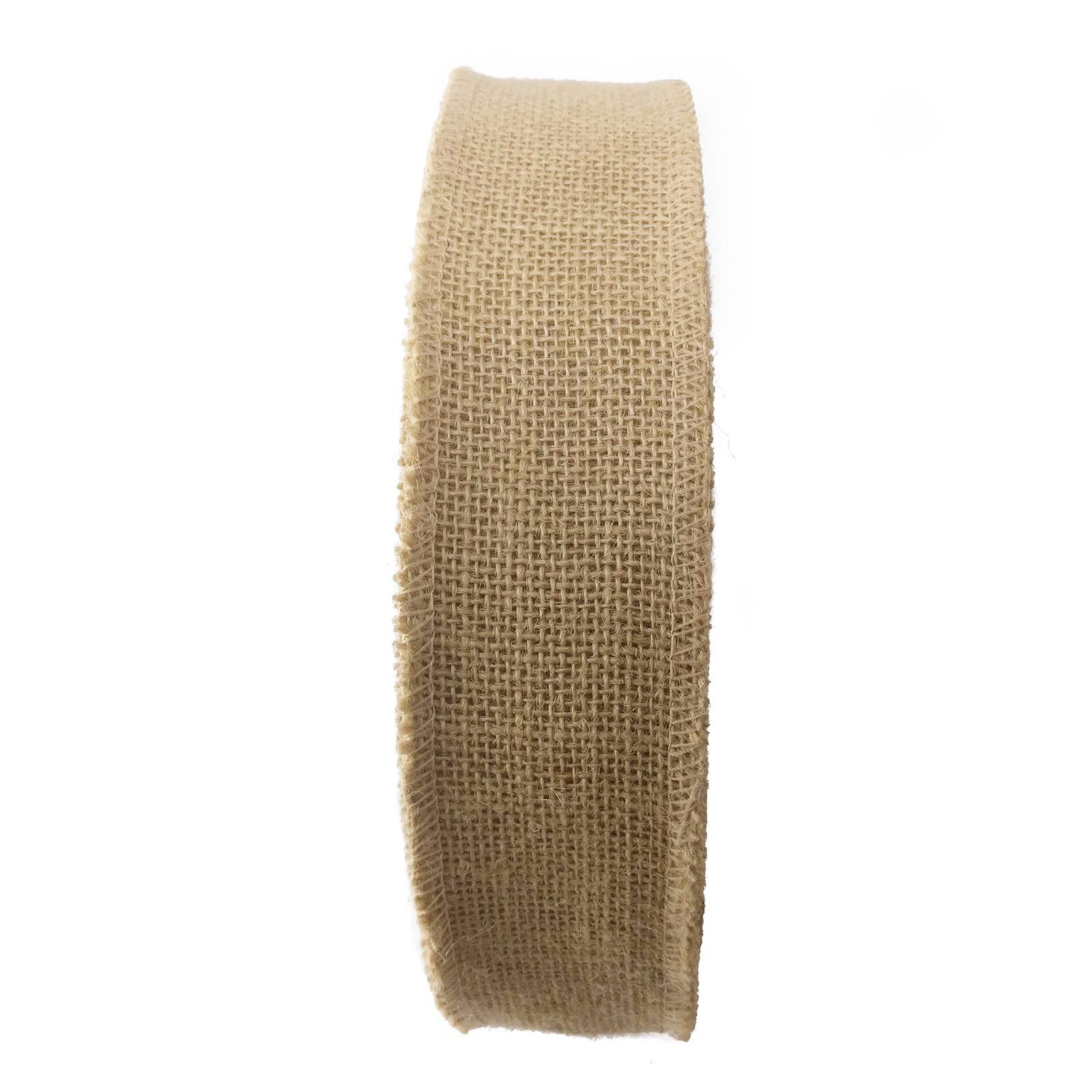Overlocked Natural Hessian Ribbon - Premium 2cm - 10cm Jute Burlap Vintage - Picture 10 of 17