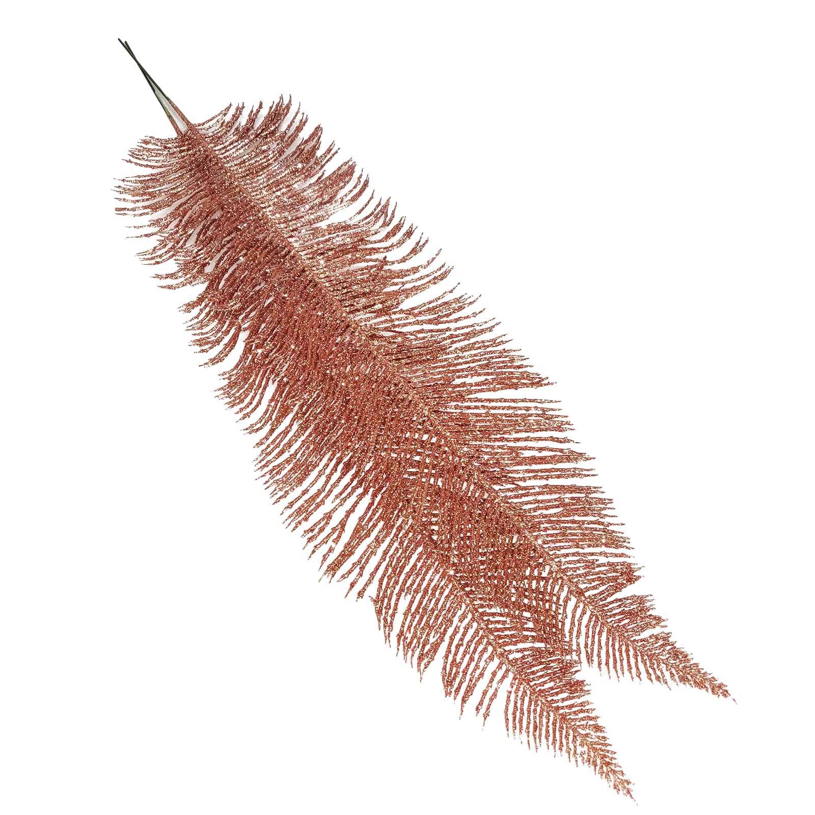 2x Large Heavy Glittered Spiky Feather Leaf - Glittery Flowers Home Decor Fake - Picture 12 of 15