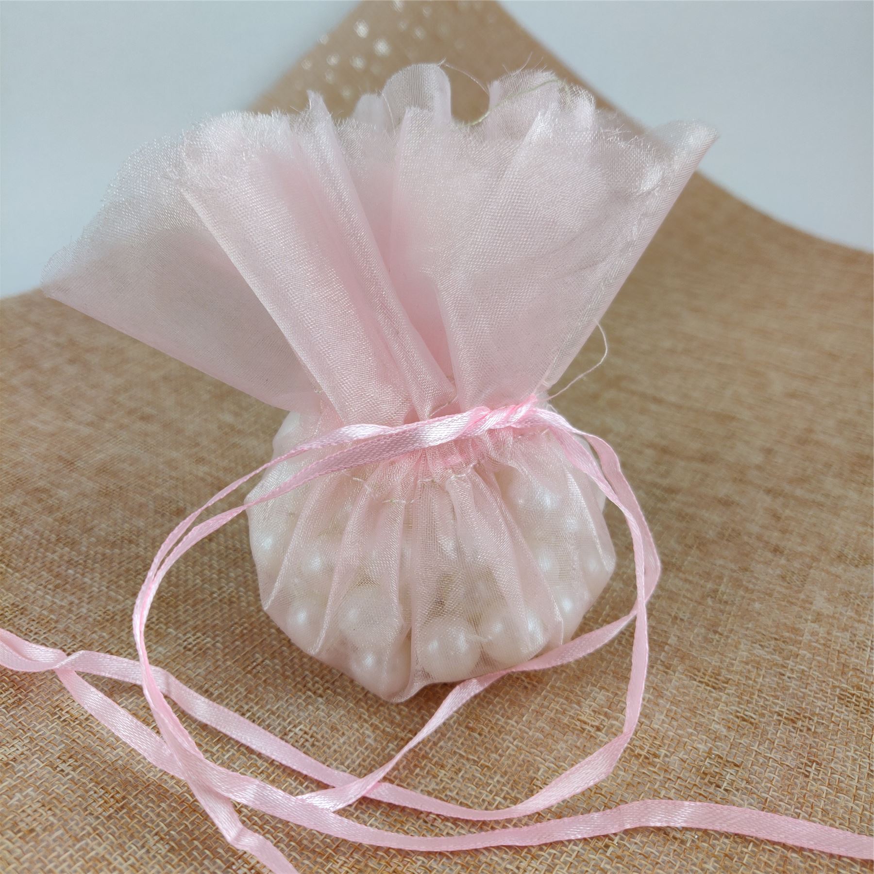 Cordón Flor Top Bolsa Favor - Velo Organza Bolso Boda Dulces - Imagen 7 de 11