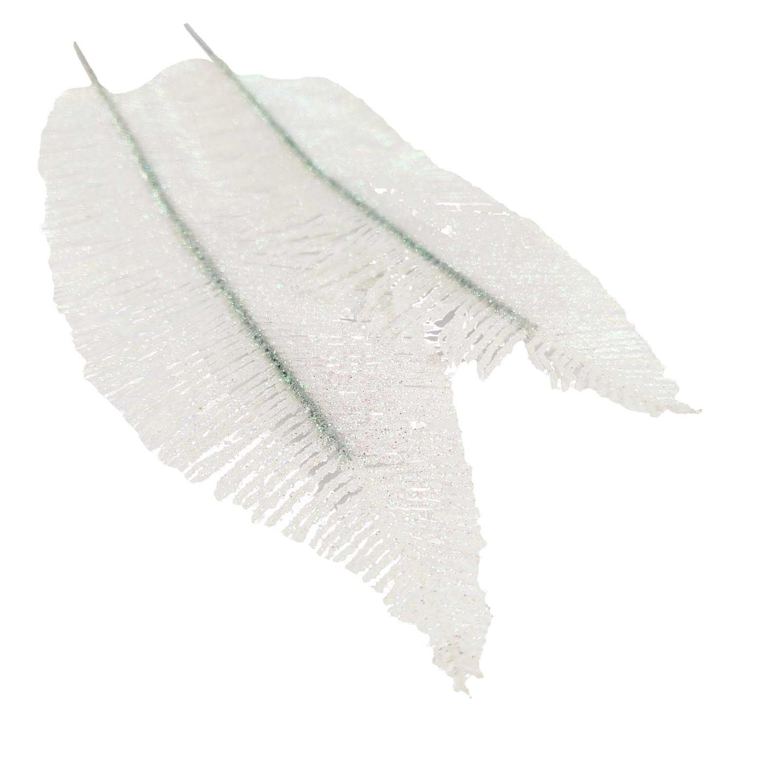 2x Large Heavy Glittered Spiky Feather Leaf - Glittery Flowers Home Decor Fake - Picture 9 of 15