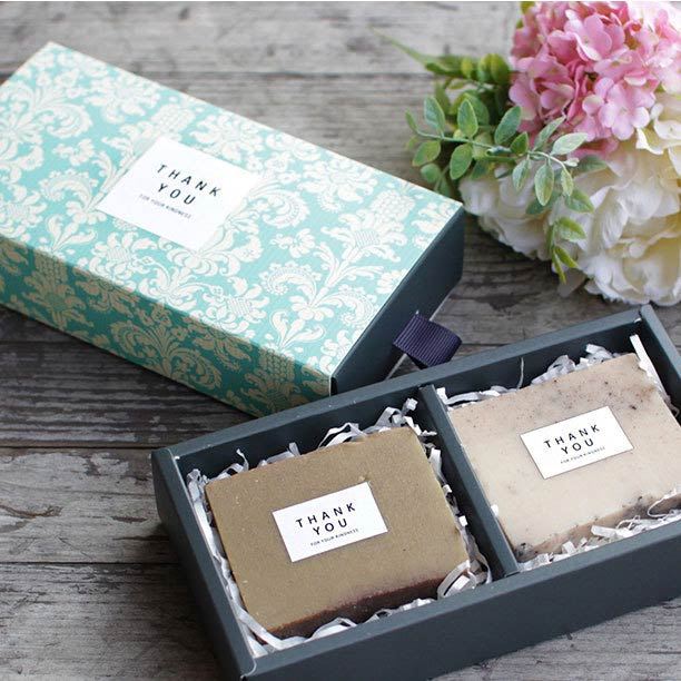 10x Two Compartment Vintage Damask Boxes - Gift Brownie Short Bake Packaging - Picture 4 of 7