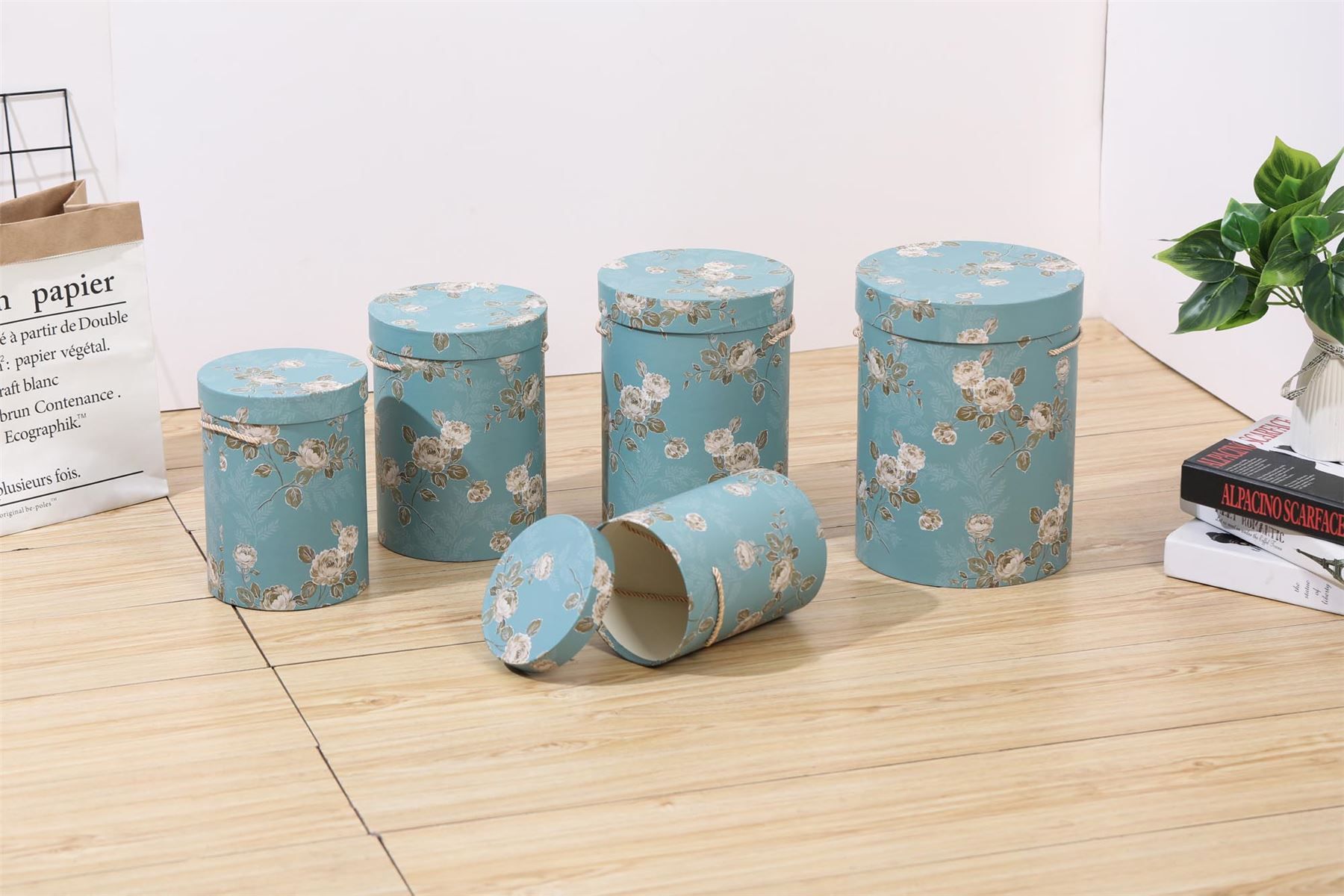 Tall Hat Box Nesting Gift Sets! Premium Flower Boxes WITH CARRY HANDLES! Stack - Picture 14 of 22