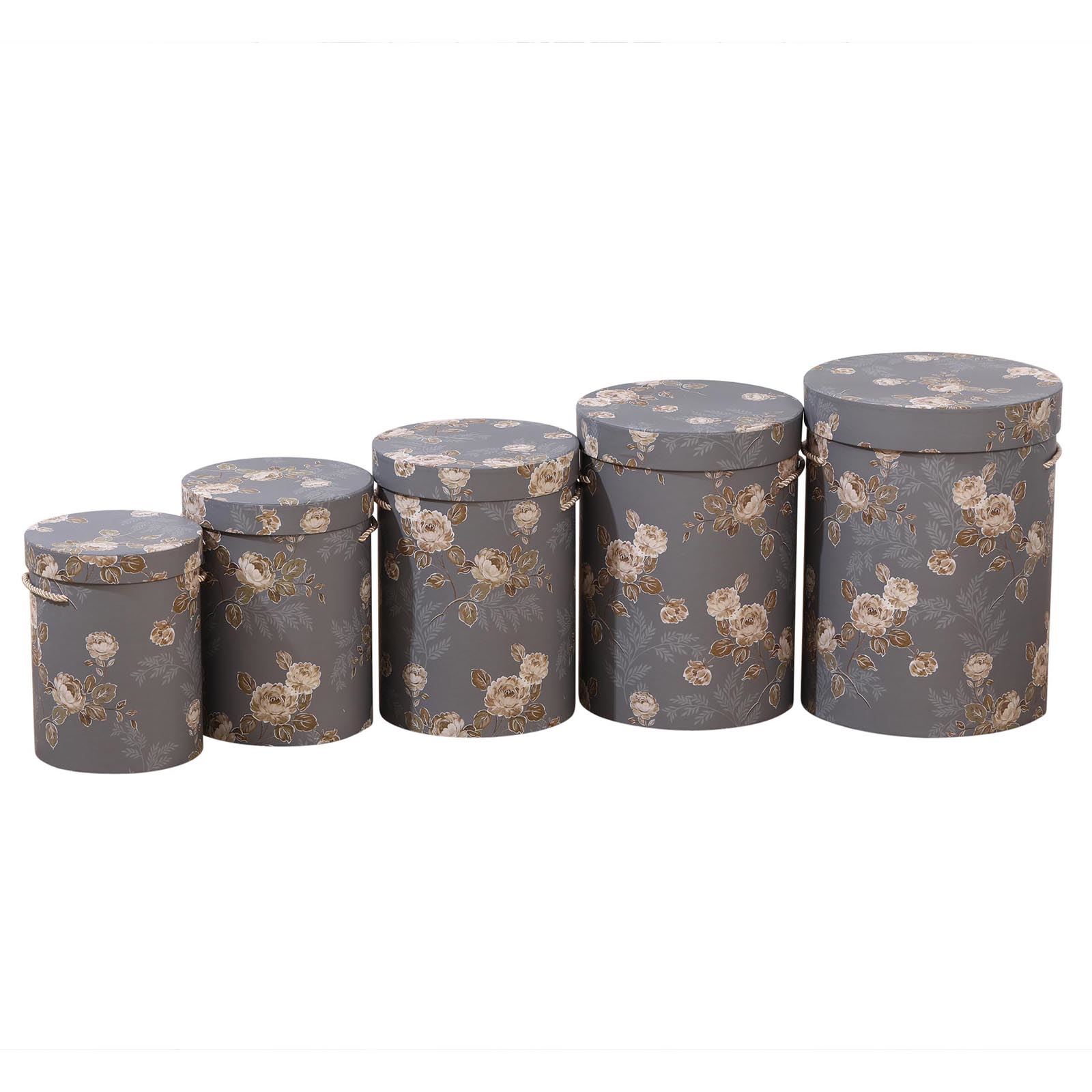 Tall Hat Box Nesting Gift Sets! Premium Flower Boxes WITH CARRY HANDLES! Stack - Picture 9 of 22