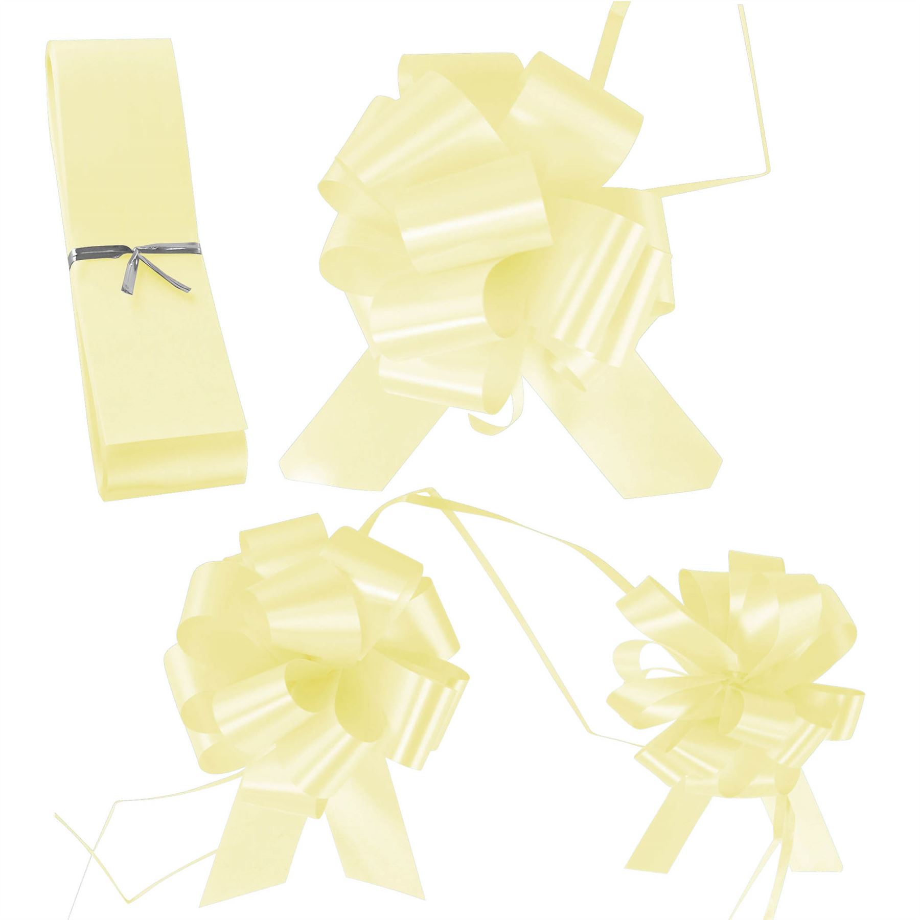 40x PP Pull Bows - 18mm 30mm 50mm - Florist Pullbows Ribbon Car Wedding Pompom - Picture 42 of 102