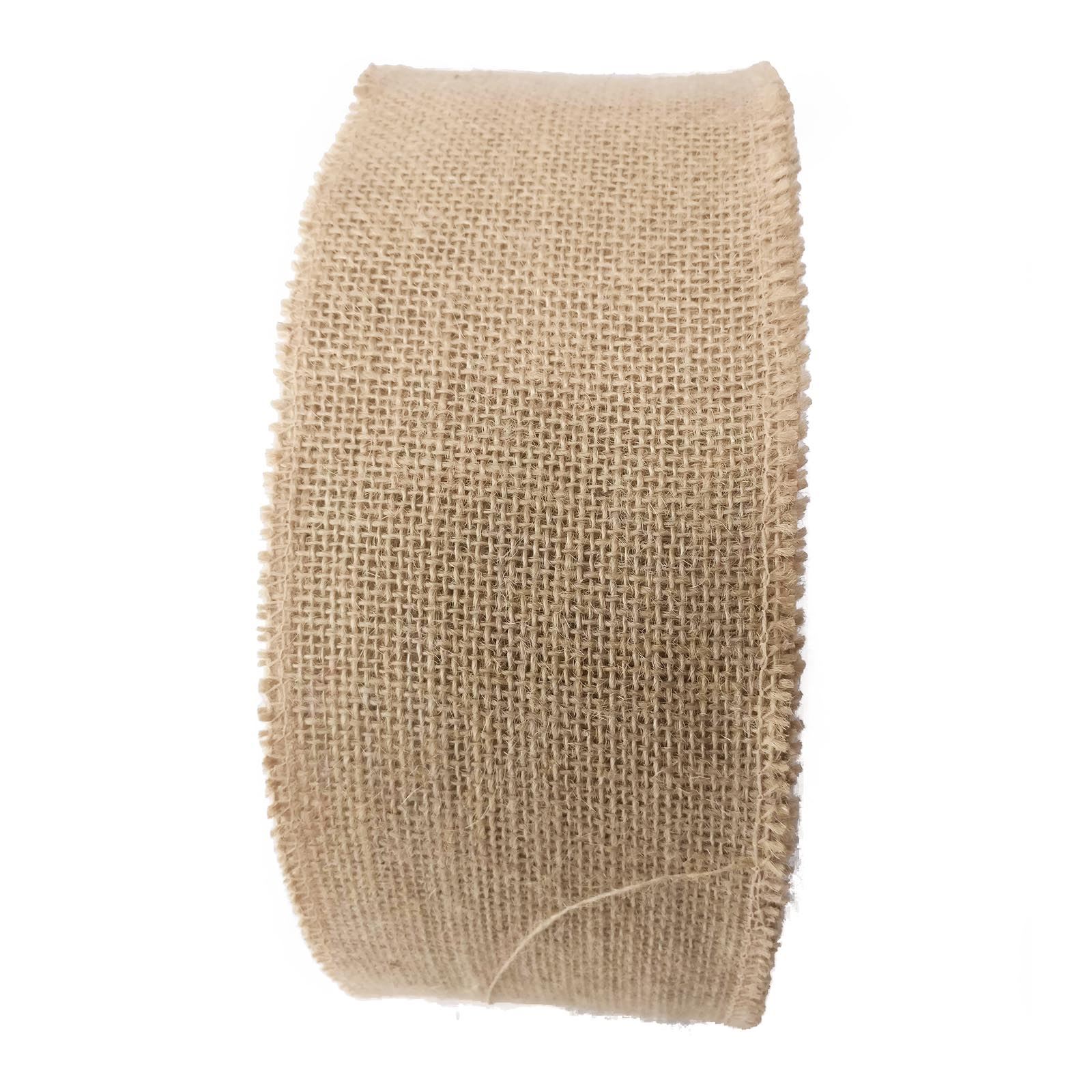 Overlocked Natural Hessian Ribbon - Premium 2cm - 10cm Jute Burlap Vintage - Picture 16 of 17