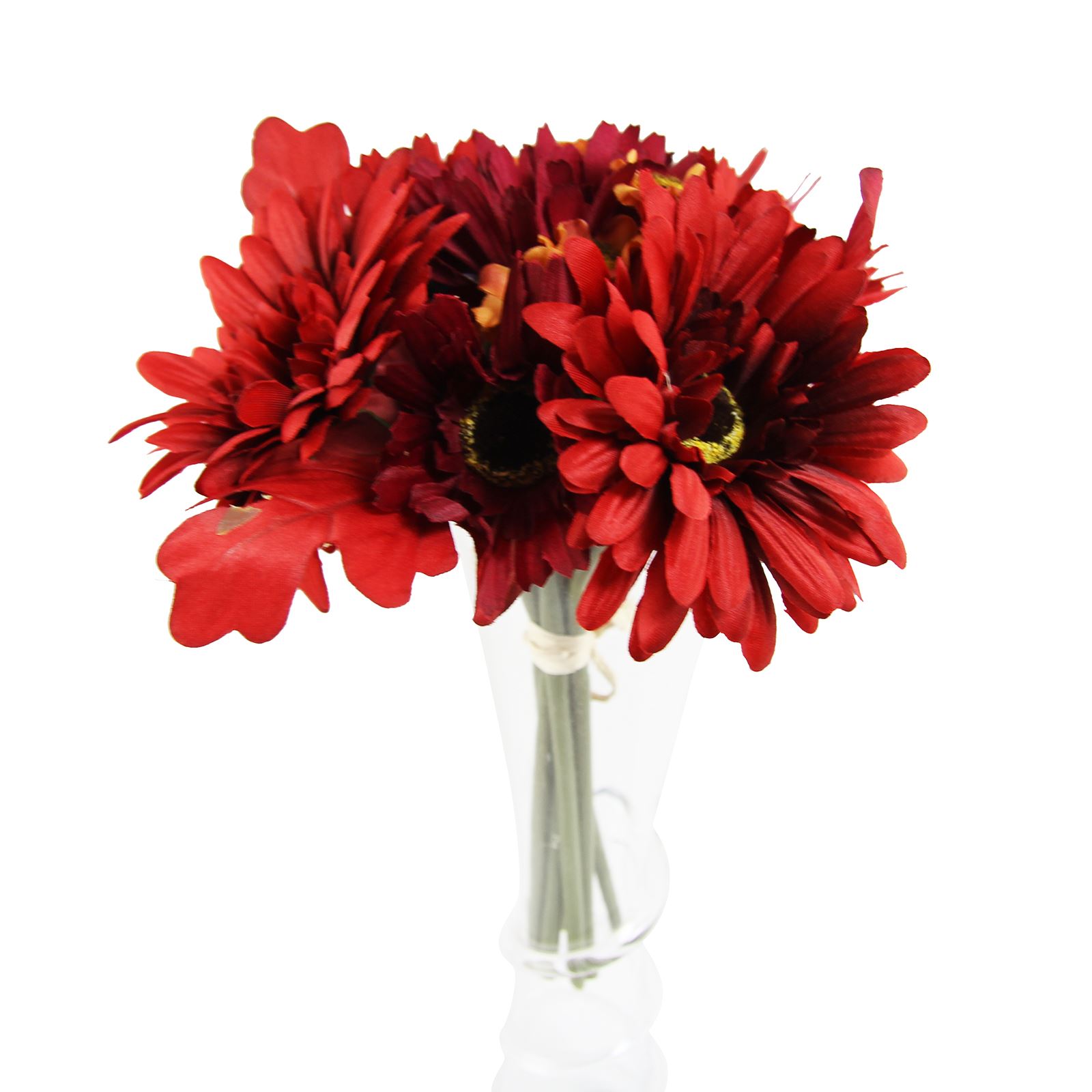 Paquete Gerbera atado a mano - corbata de mano artificial flores falsas tallos ramo de flores - Imagen 10 de 15