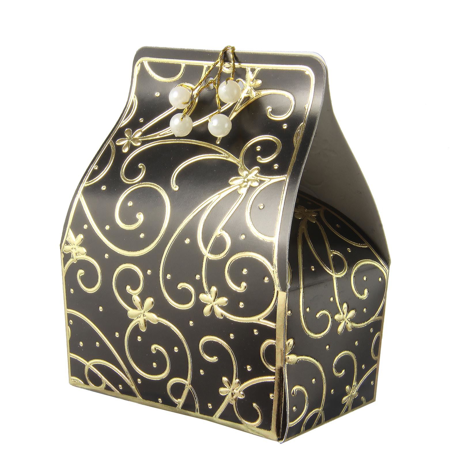 50x Cajas de Favor de Lujo con Estampado en Lámina - Boda Oro Plata Dulces - Imagen 3 de 12