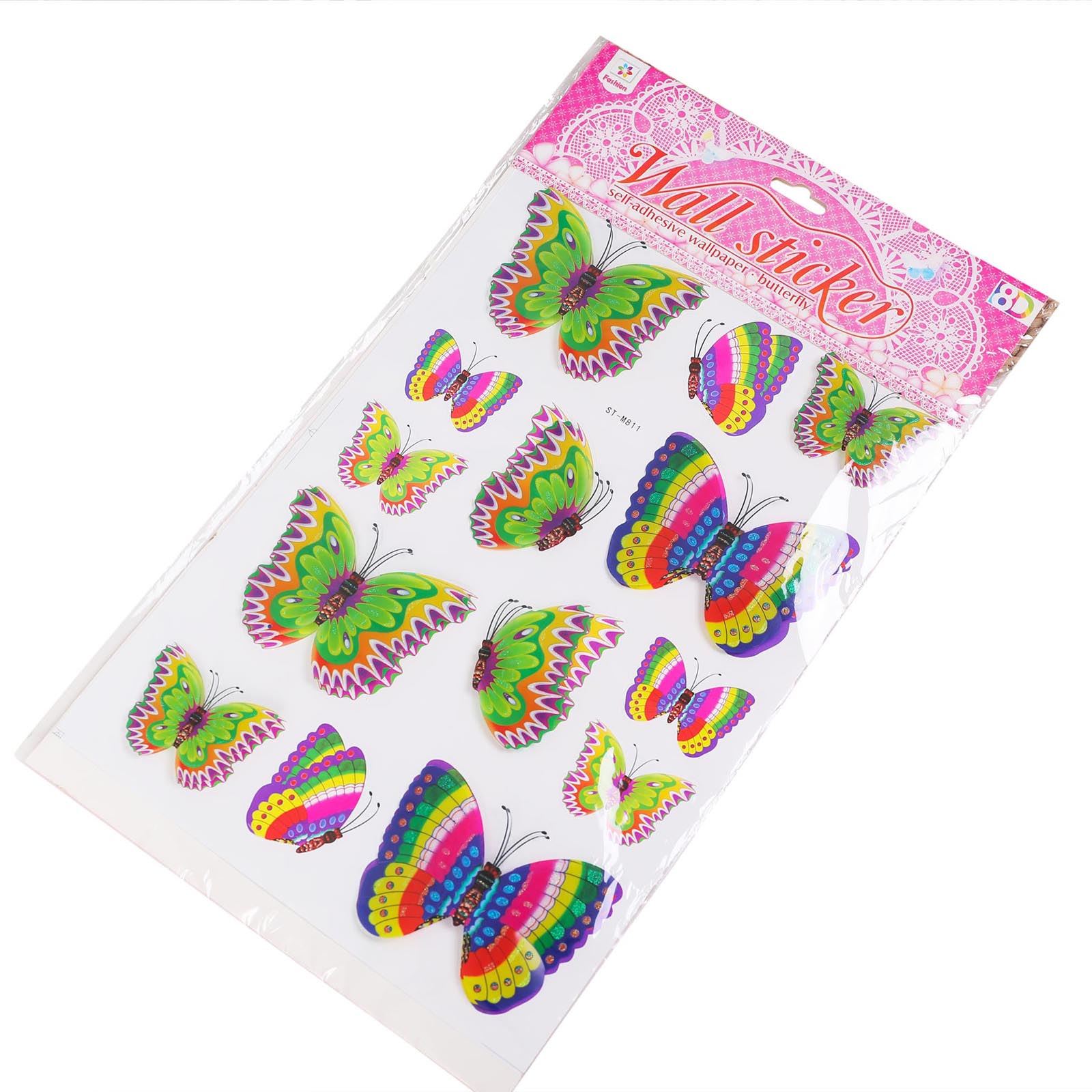 Large 3D Fluttering Butterfly Stickers - Kids Wedding Home Decoration Crafting - Picture 5 of 12