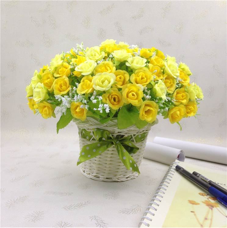 21 Head TwoTone Mini Rose Bouquet Bunch Artificial Flowers - Picture 17 of 18