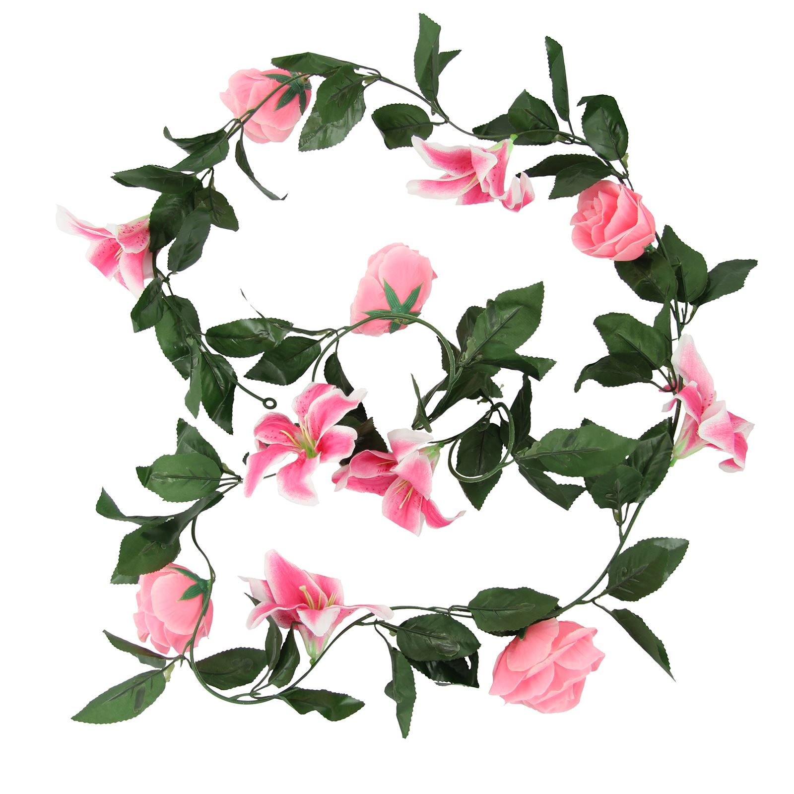 Rose and Lily Flower Garland! Artificial Fake Flowers Vine Ivy Trellis - Picture 12 of 24