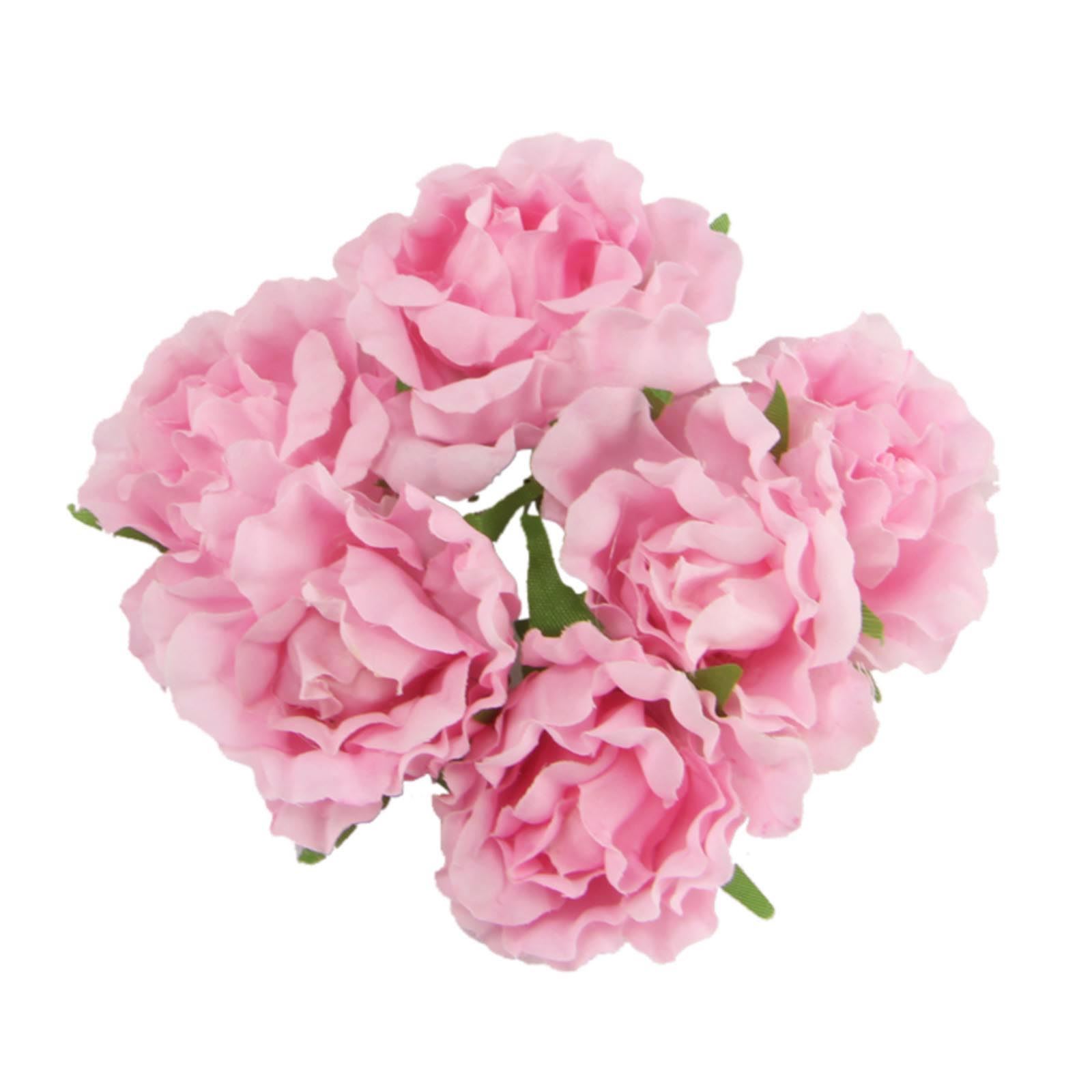 Soft Touch Bunch of 6 Frilly Flowers - Small Crafts Cards Scrapbooking - Picture 4 of 9